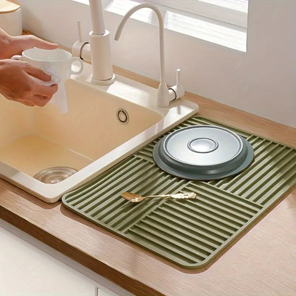 Versatile Non-Slip Silicone Dish Drying Mat | Foldable & Heat-Resistant