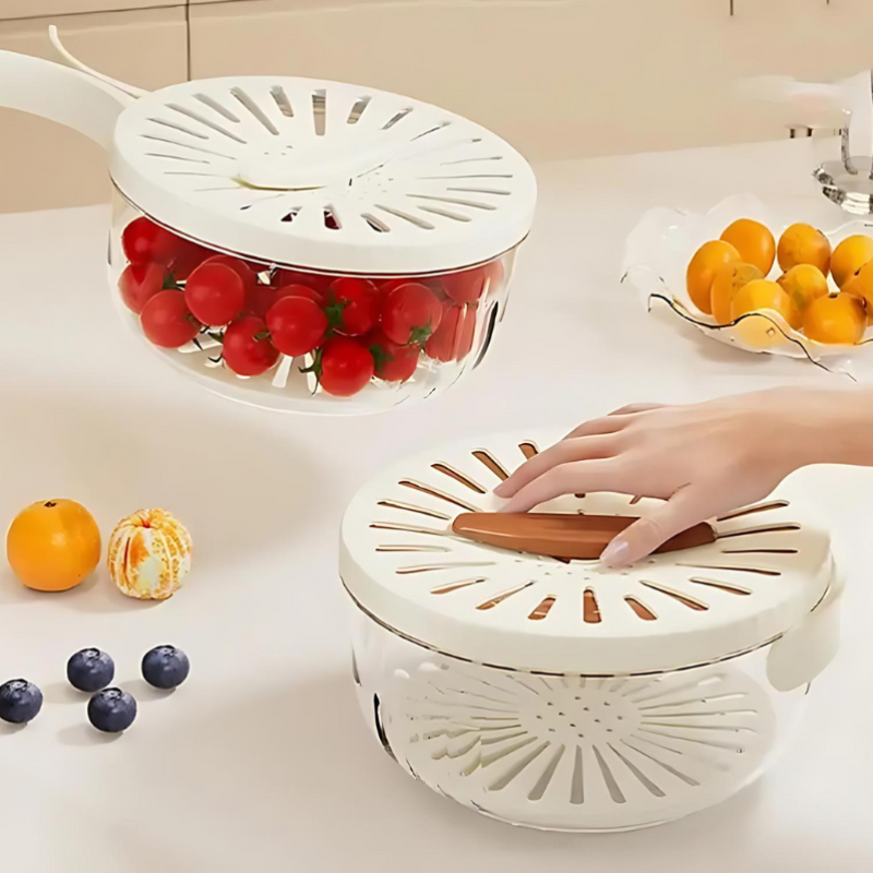 Multipurpose Drainer & Colander with Protective Lid | 2-in-1 Convenience