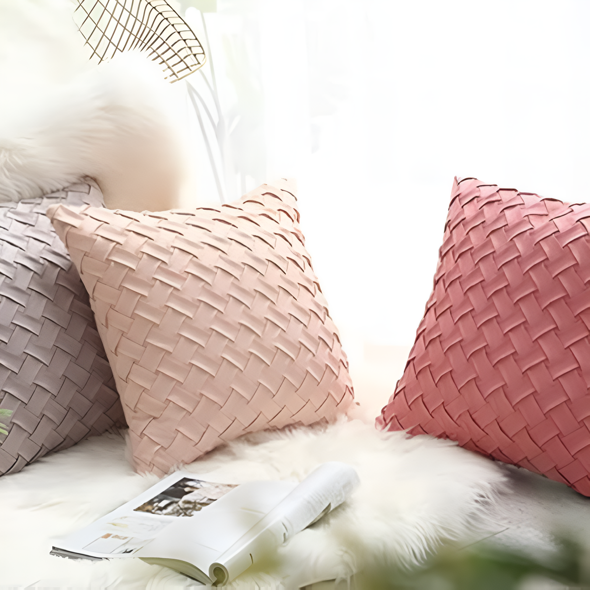 Luxe Basket Weave Cushion Covers