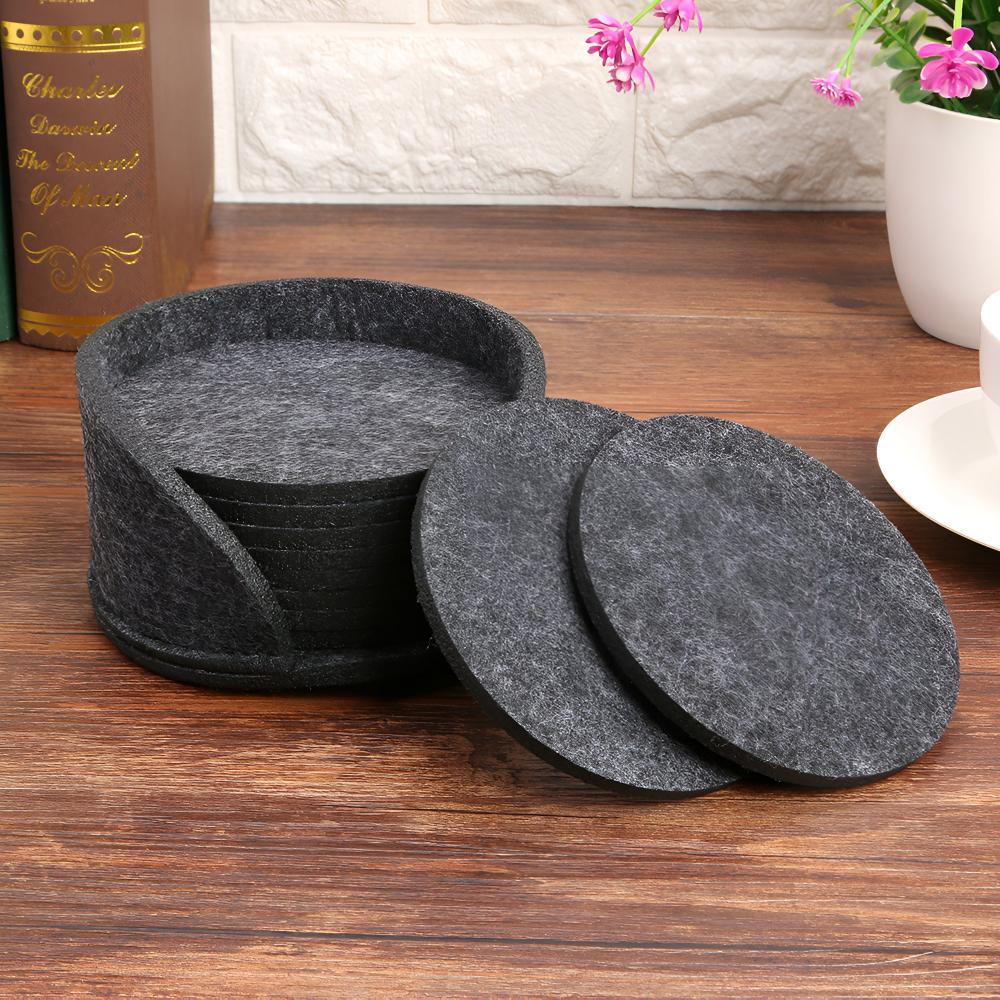 10-Piece Premium Durable Felt Coaster Set