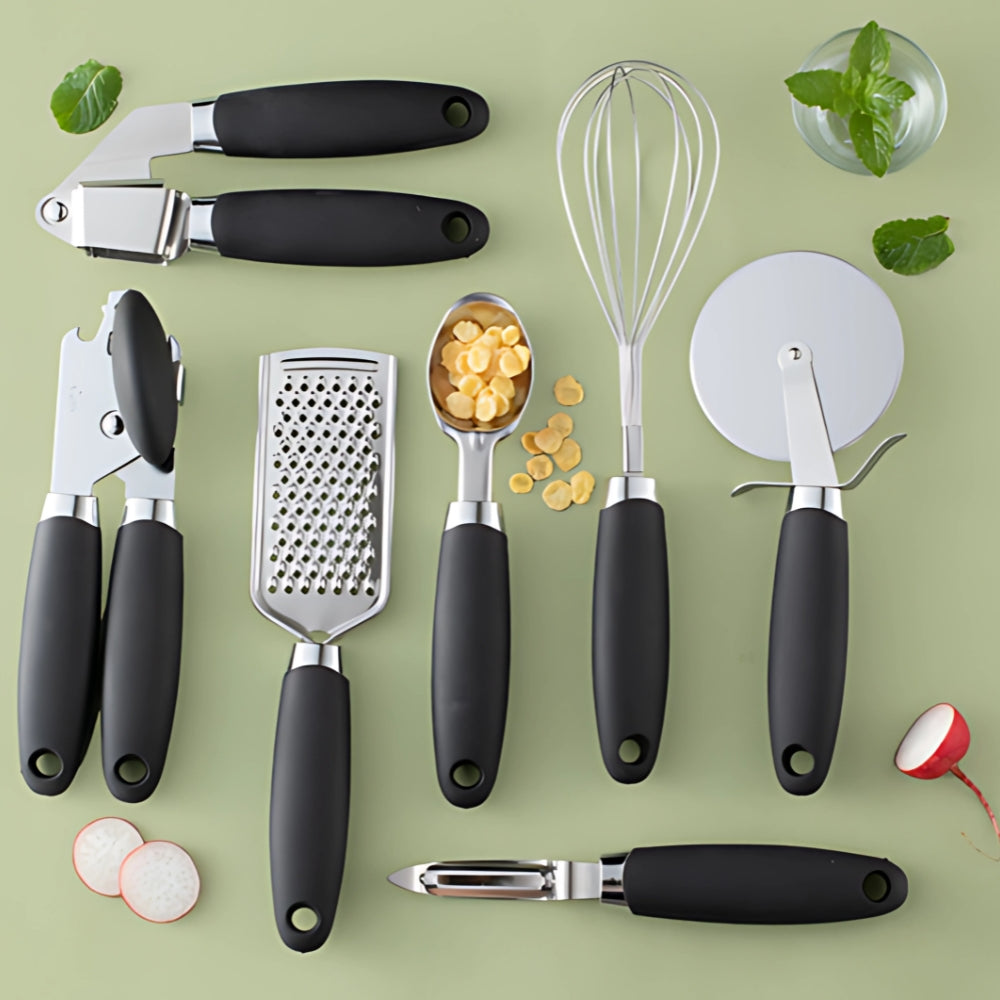 Premium Rose Gold & Silicone Kitchen Utensils | 7-Piece Set
