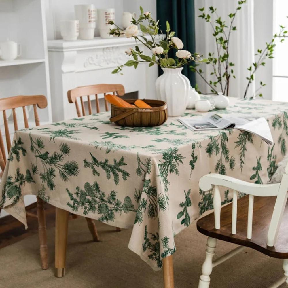 Pine Serenity Cotton Table Cloth