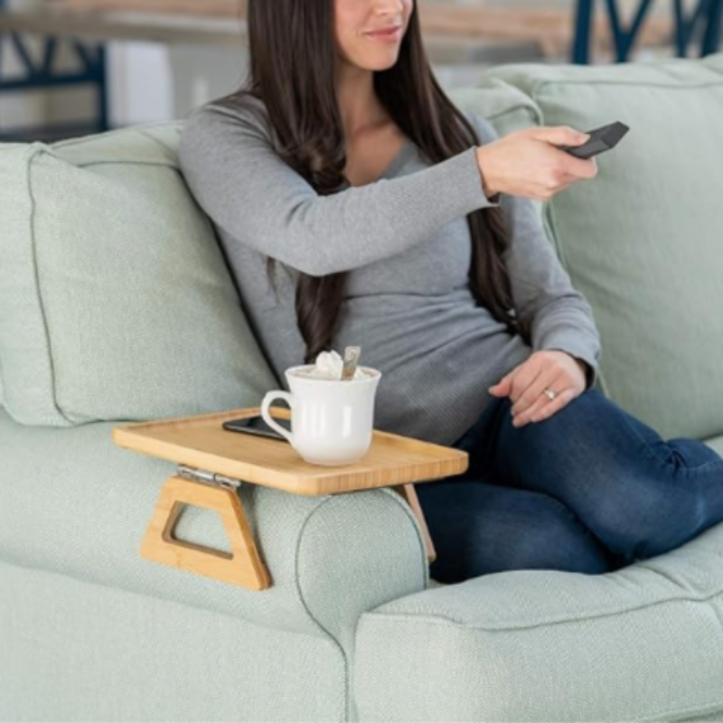 Bamboo Luxe Clip-On Sofa Arm Table