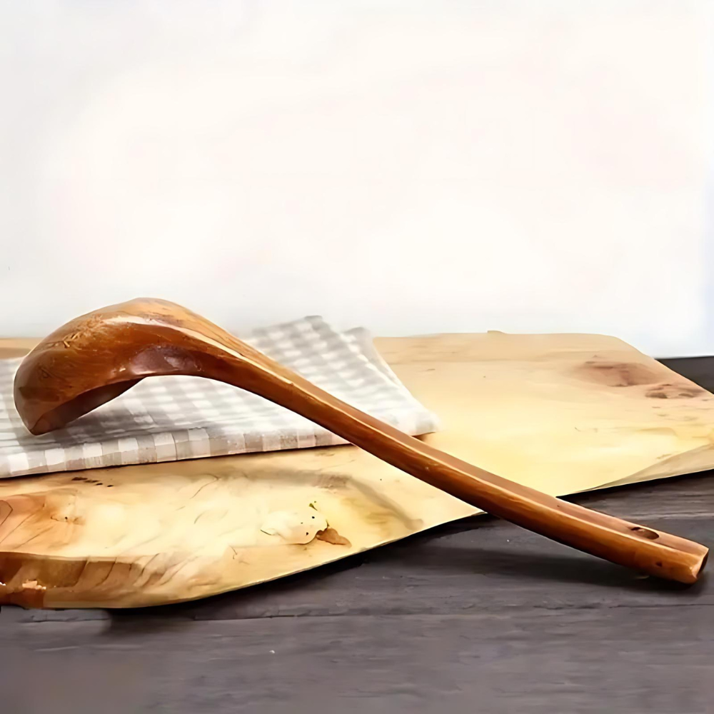 Premium Ergonomic Natural Wooden Soup Spoon