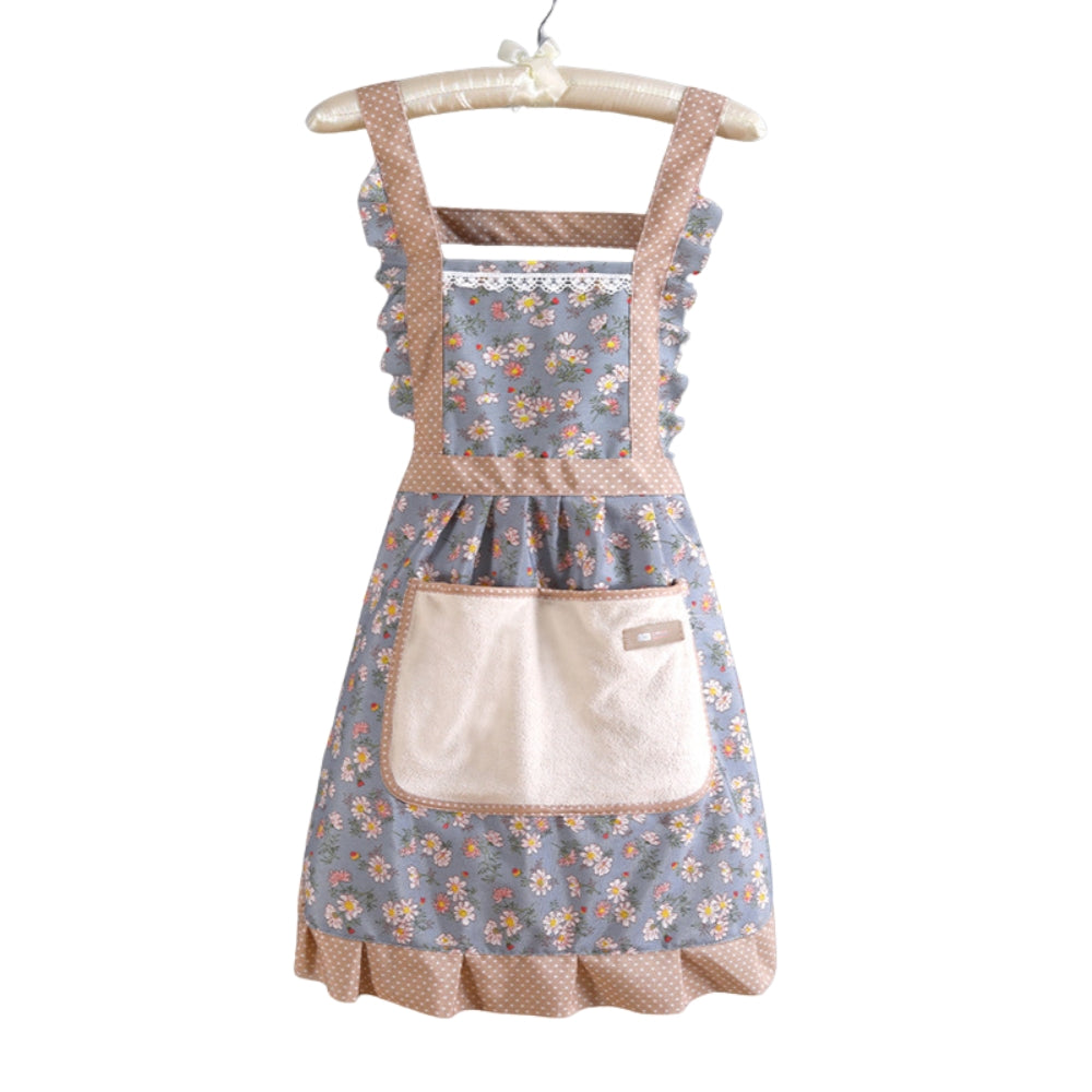 Ruffle Chic Floral Kitchen Apron for Women
