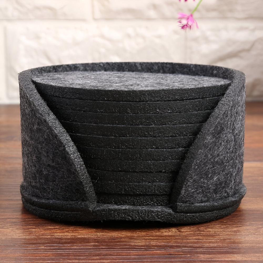 10-Piece Premium Durable Felt Coaster Set