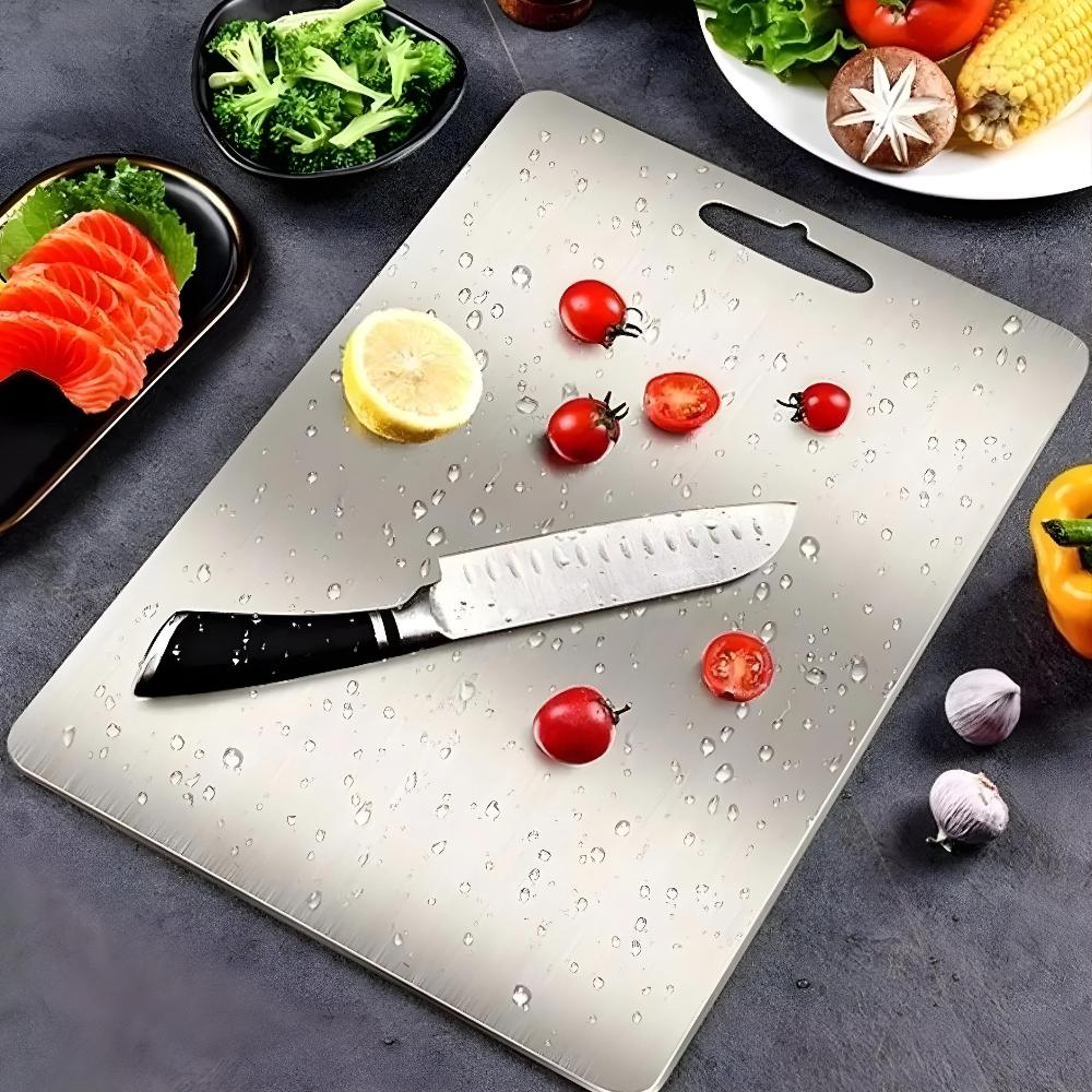 Premium Stainless Steel Heavy-Duty Cutting Board