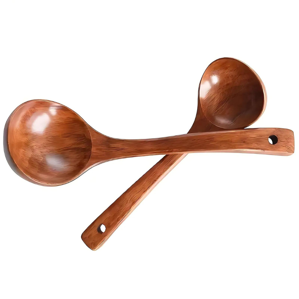 Premium Ergonomic Natural Wooden Soup Spoon