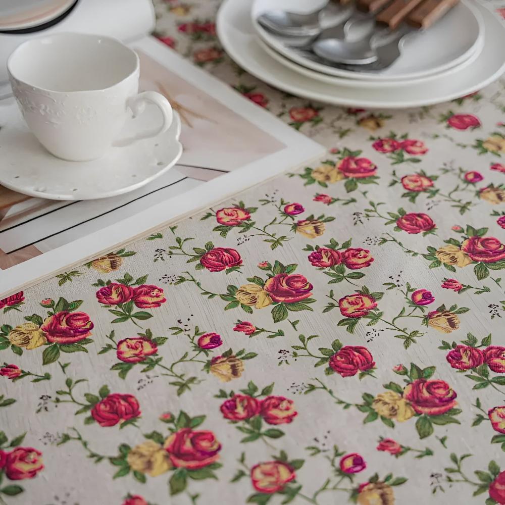 European Vintage Floral Tablecloth