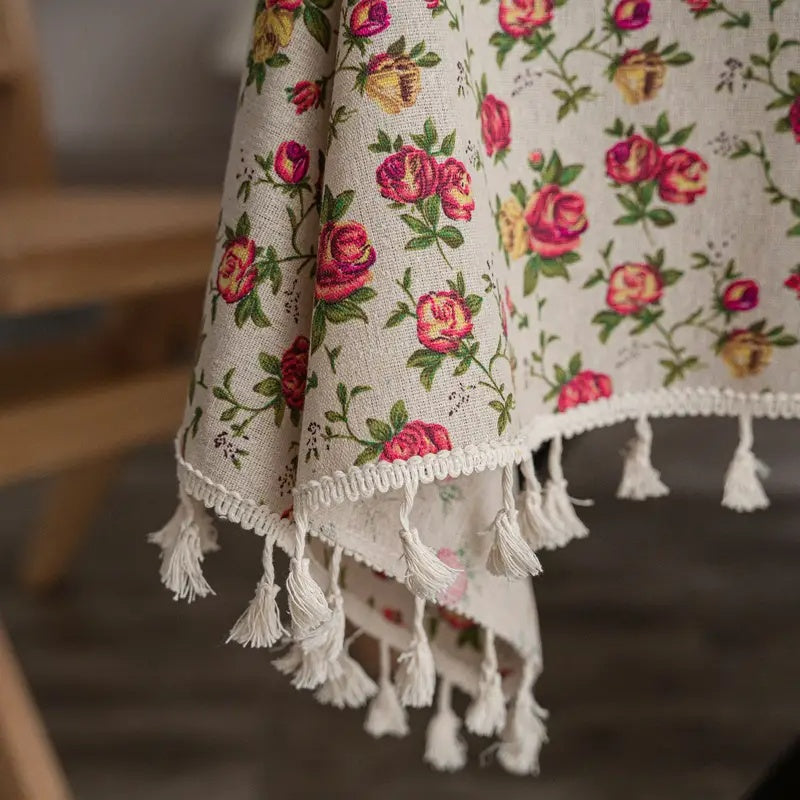 European Vintage Floral Tablecloth