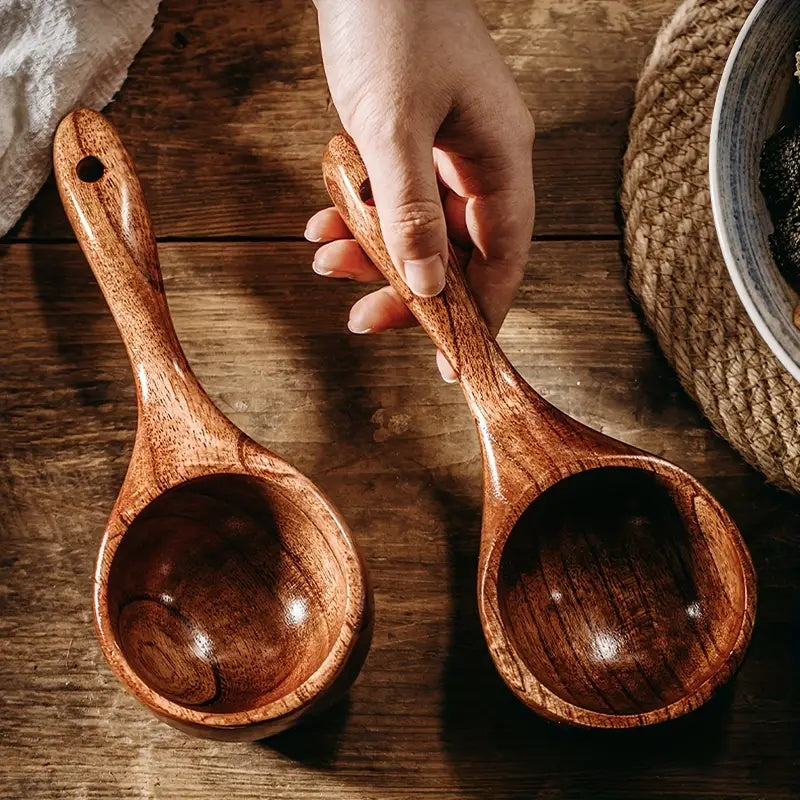 Versatile Large Wooden Ergonomic Scoop