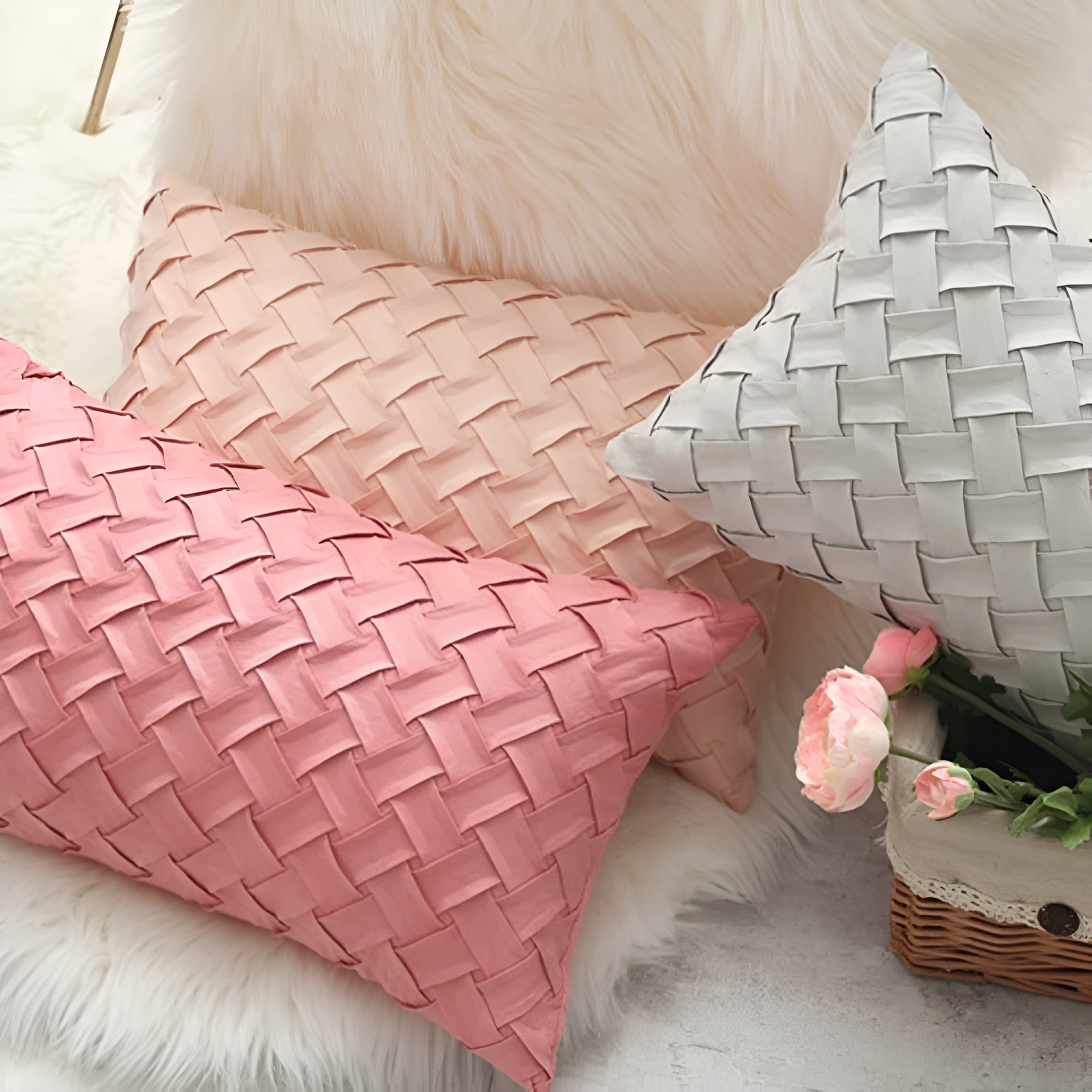 Luxe Basket Weave Cushion Covers
