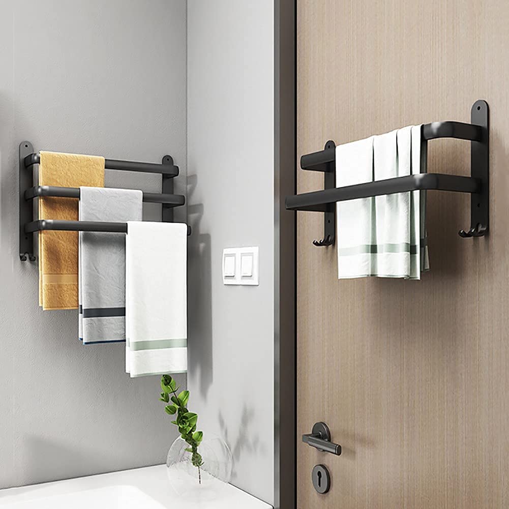 Sleek Bathroom Towel Holder with Hooks