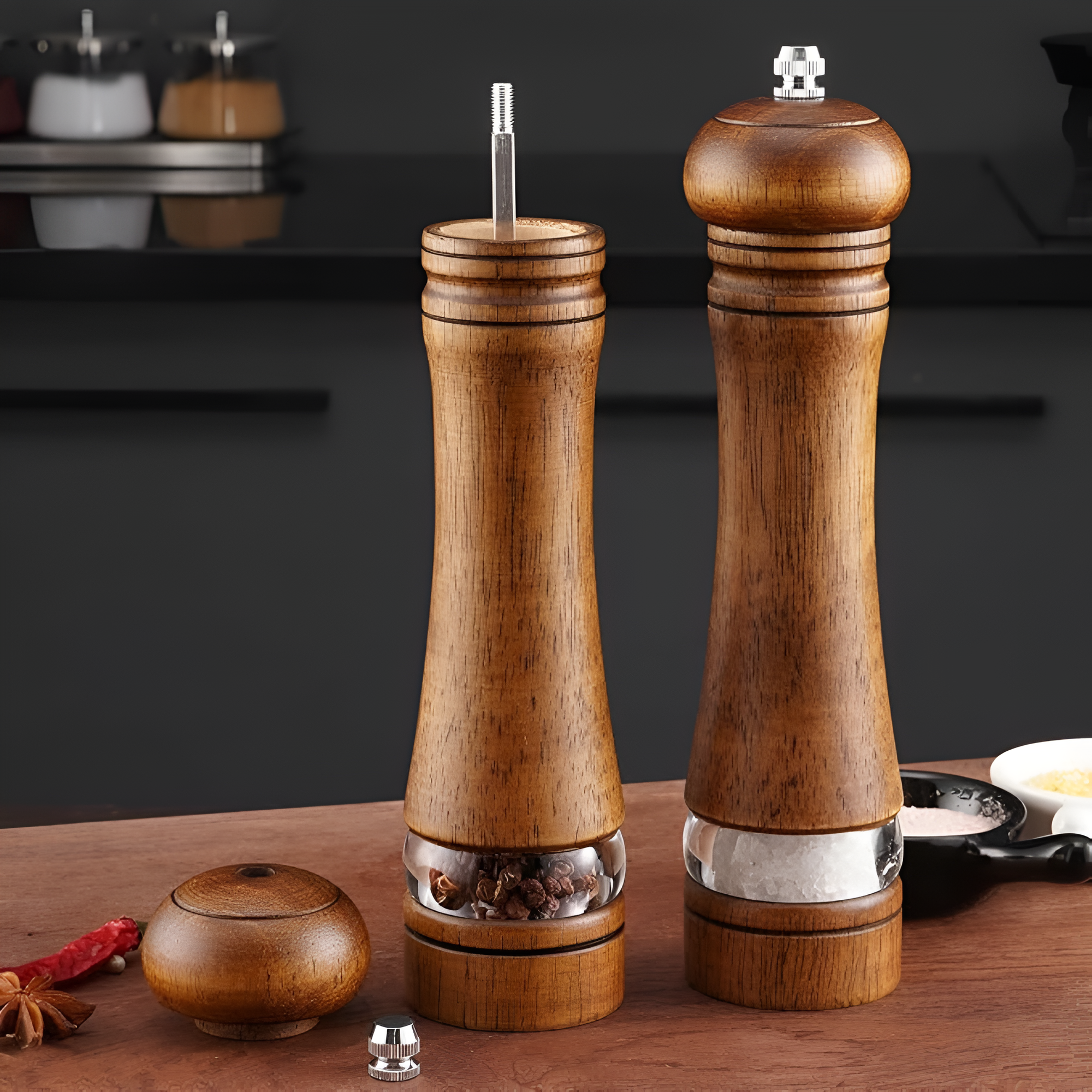 Premium Oak Wood Spice Grinder