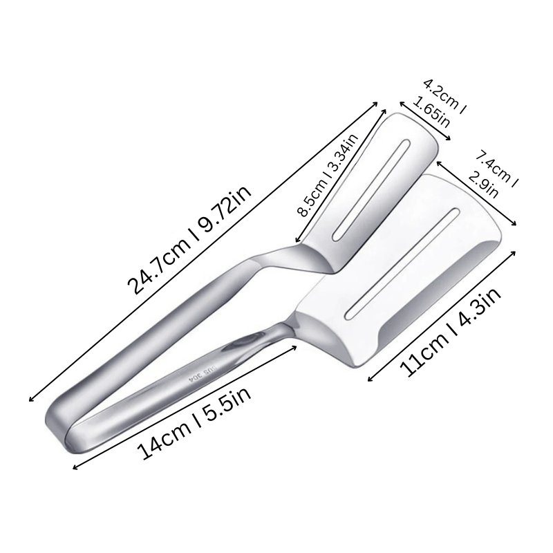 2-Piece Versatile Premium Stainless Steel Tongs