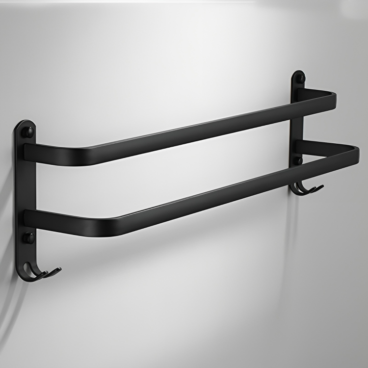 Sleek Bathroom Towel Holder with Hooks
