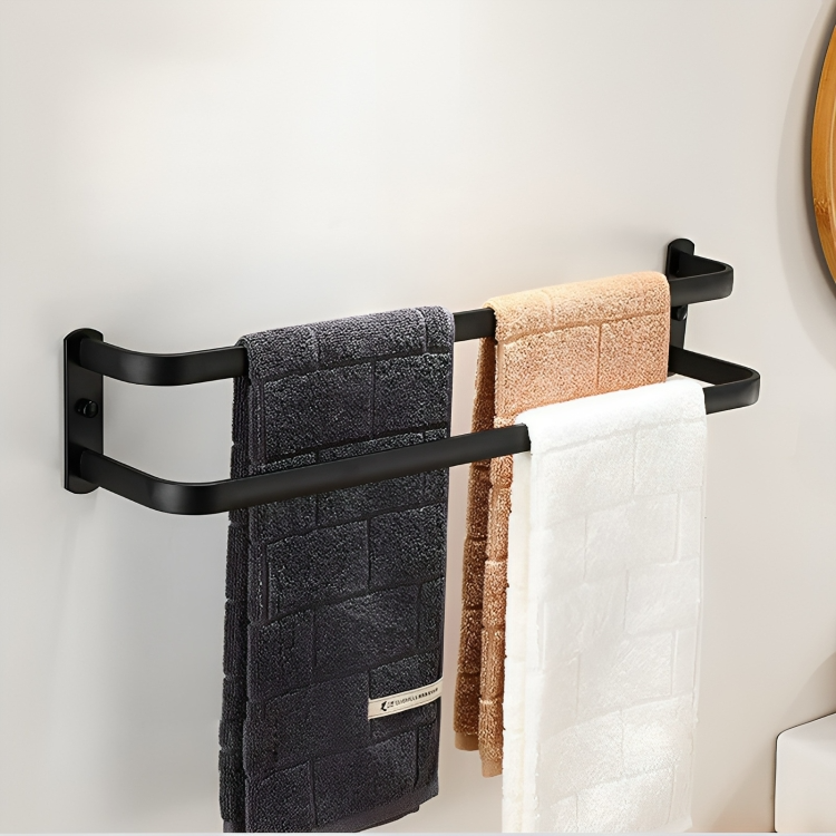 Sleek Bathroom Towel Holder with Hooks