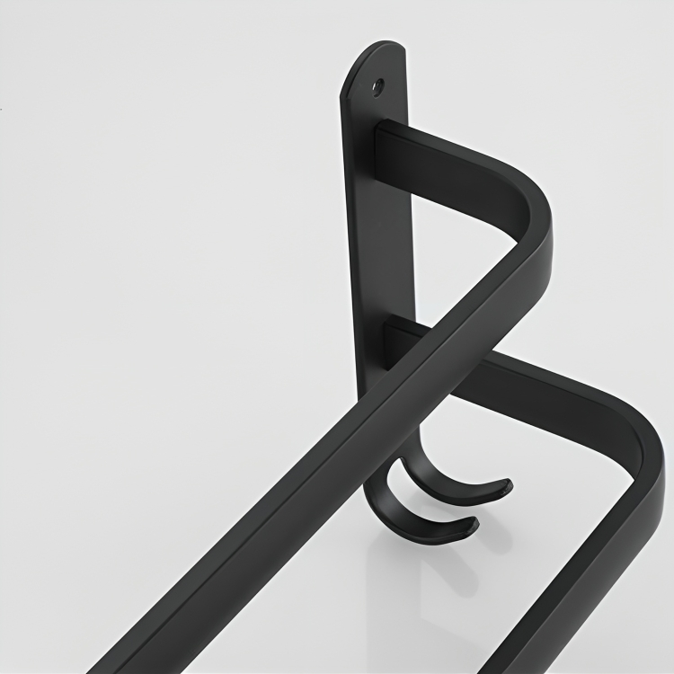 Sleek Bathroom Towel Holder with Hooks