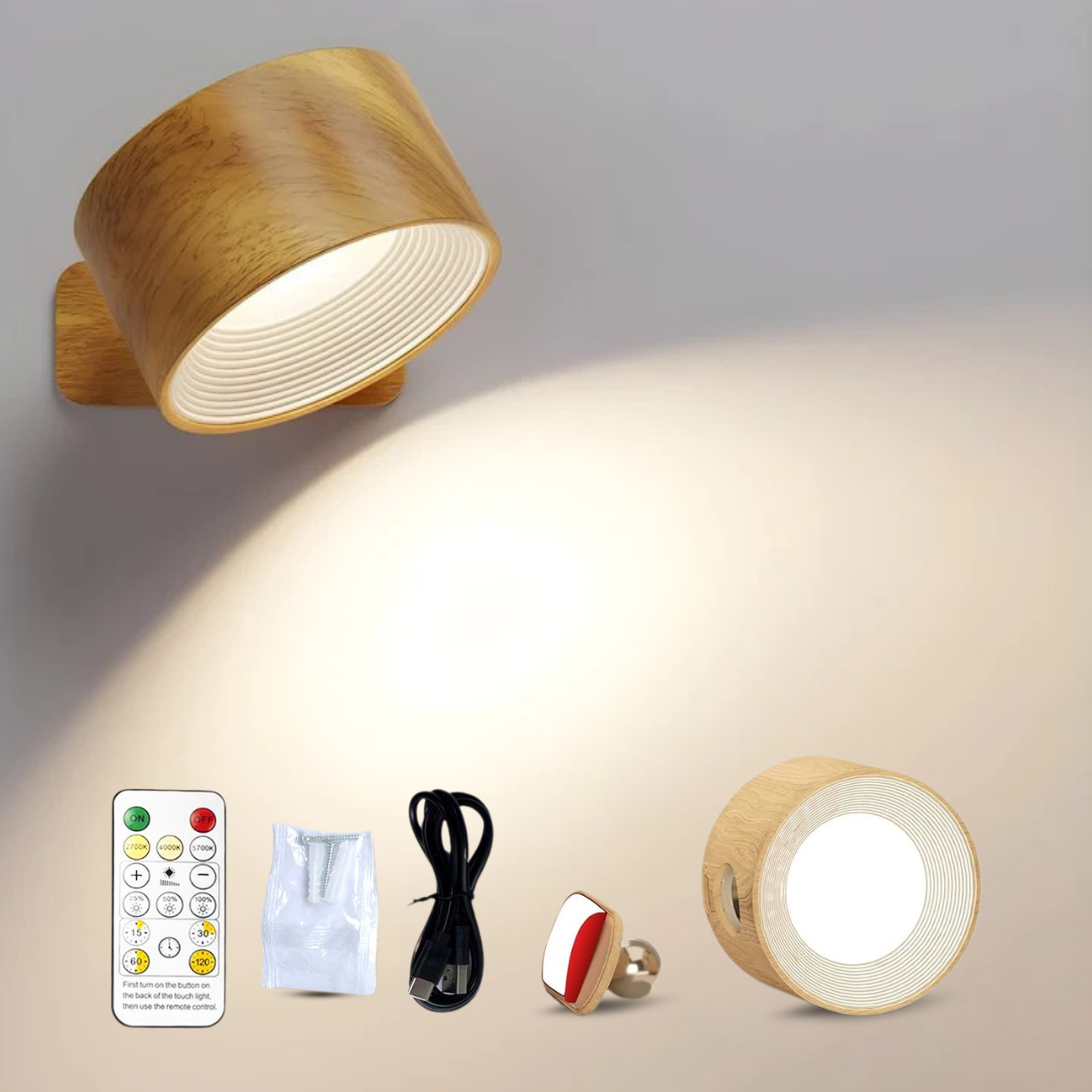 2-Piece Round LED Wall Light Pair