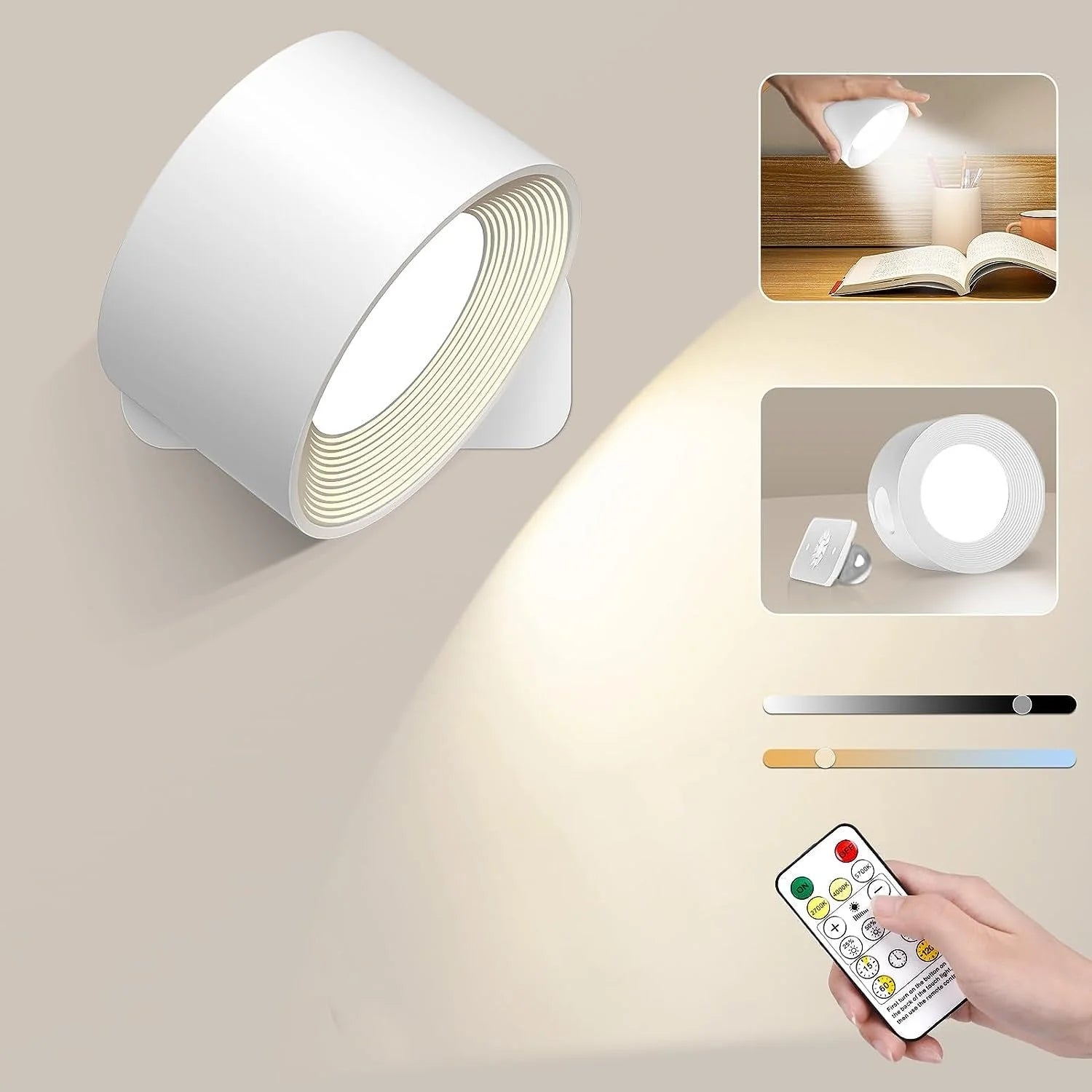 2-Piece Round LED Wall Light Pair