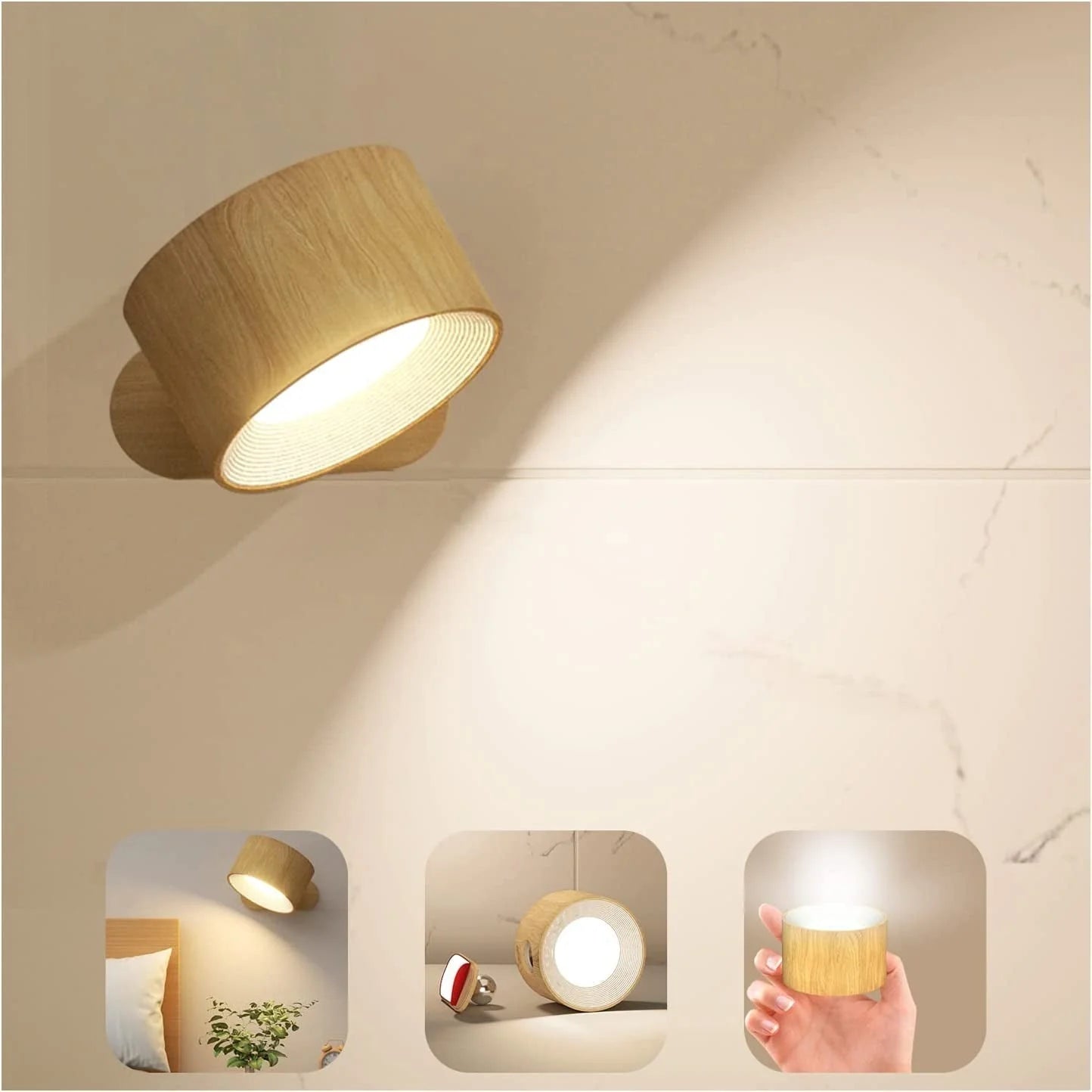 2-Piece Round LED Wall Light Pair