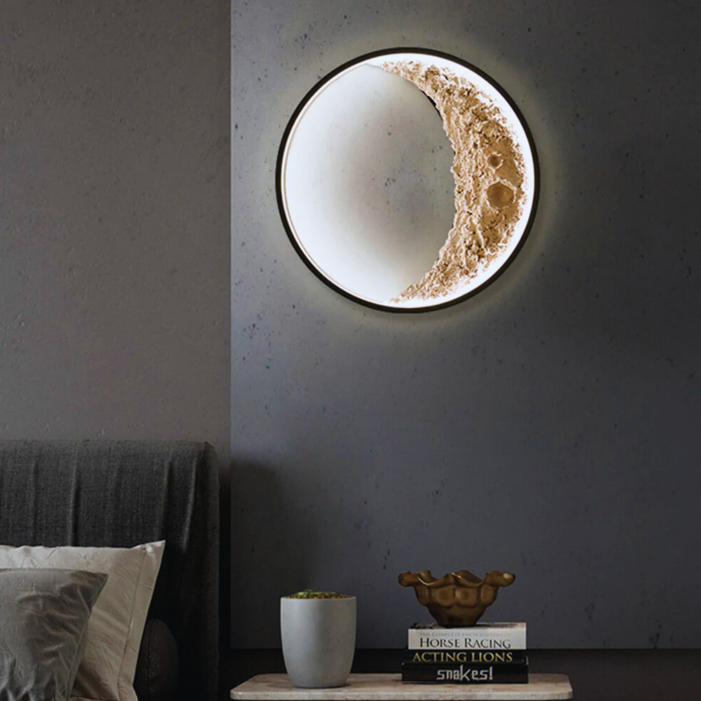3D Moon LED Wall Light: Celestial Dream Lighting