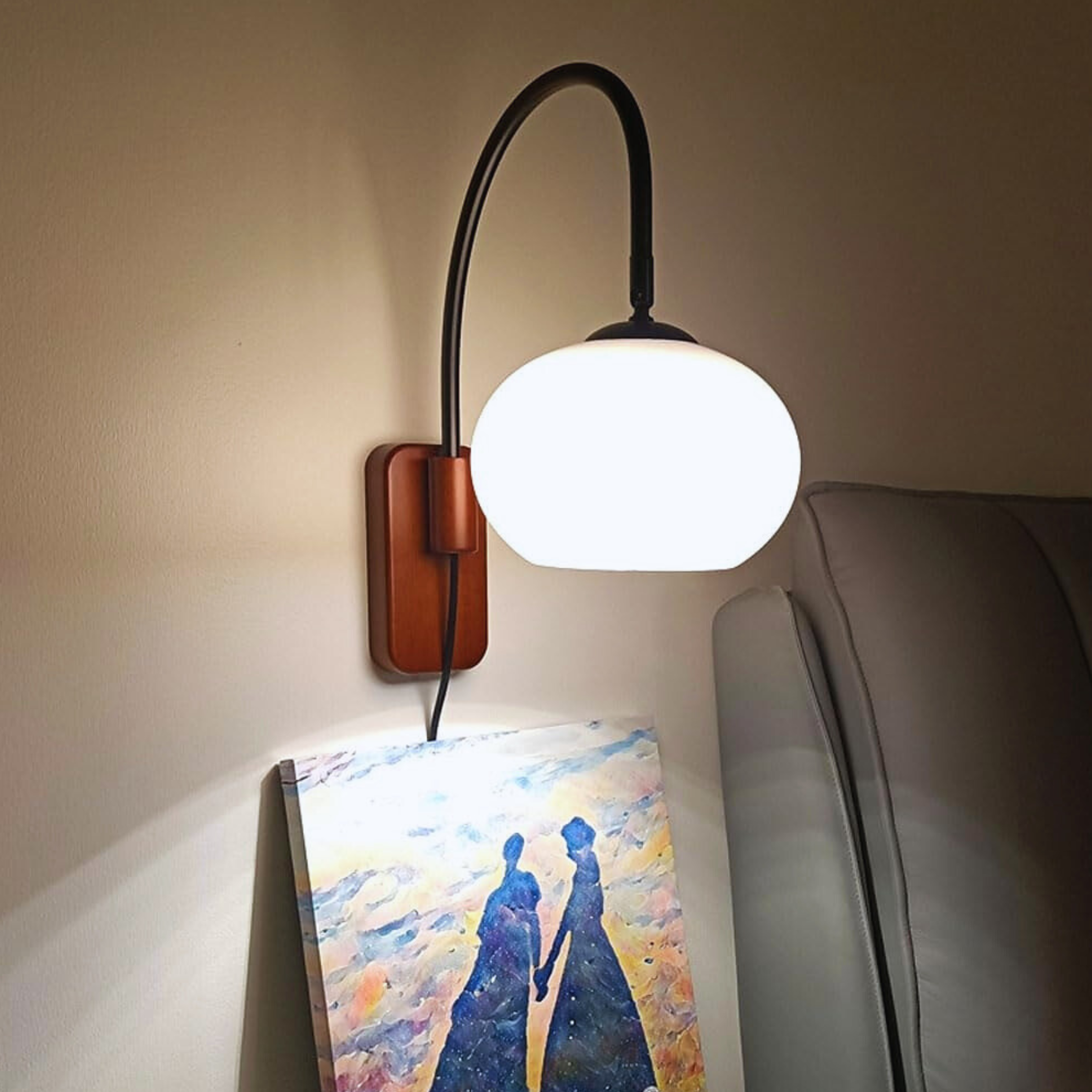 Elegant Rotating Glass Wall Light in Bauhaus Style