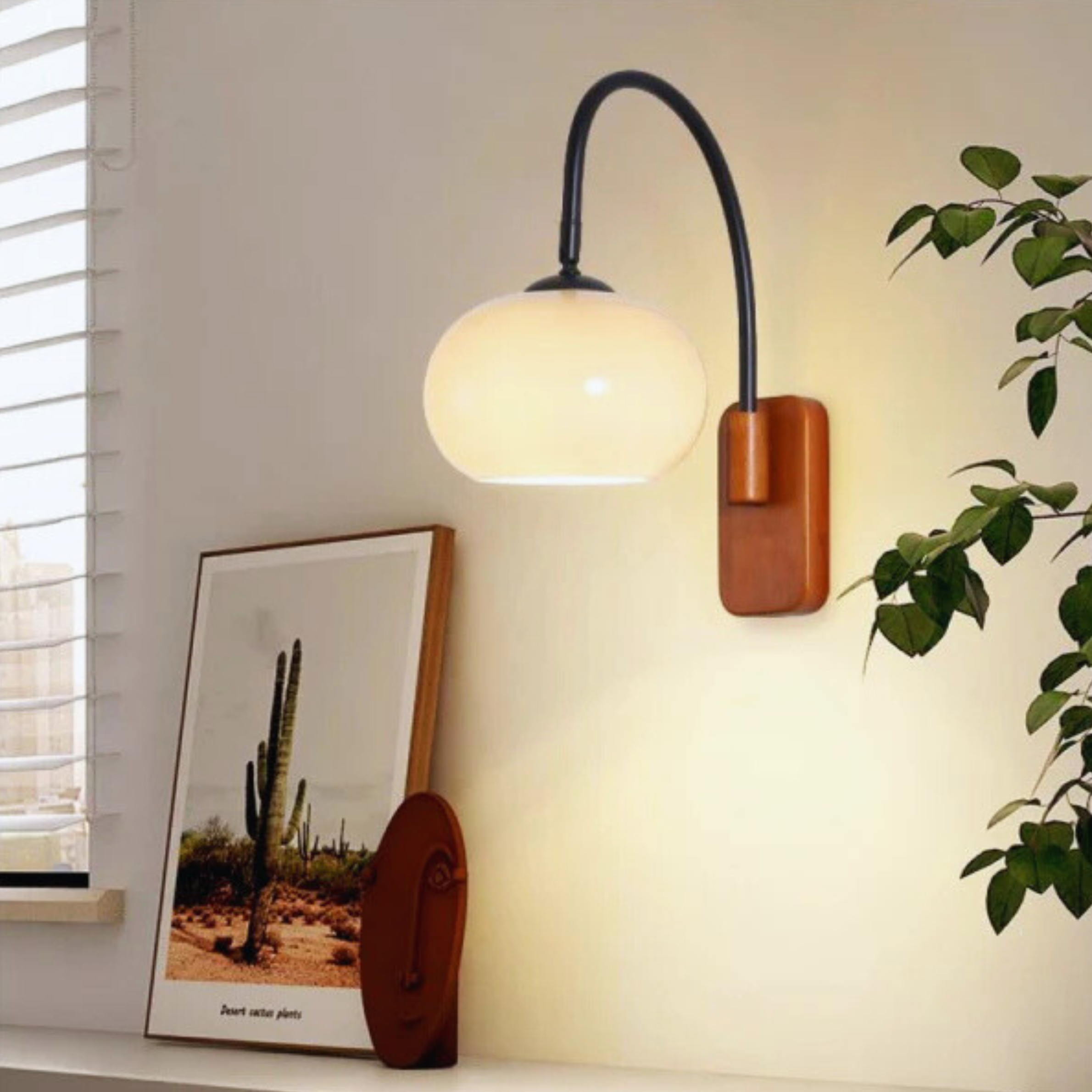Elegant Rotating Glass Wall Light in Bauhaus Style