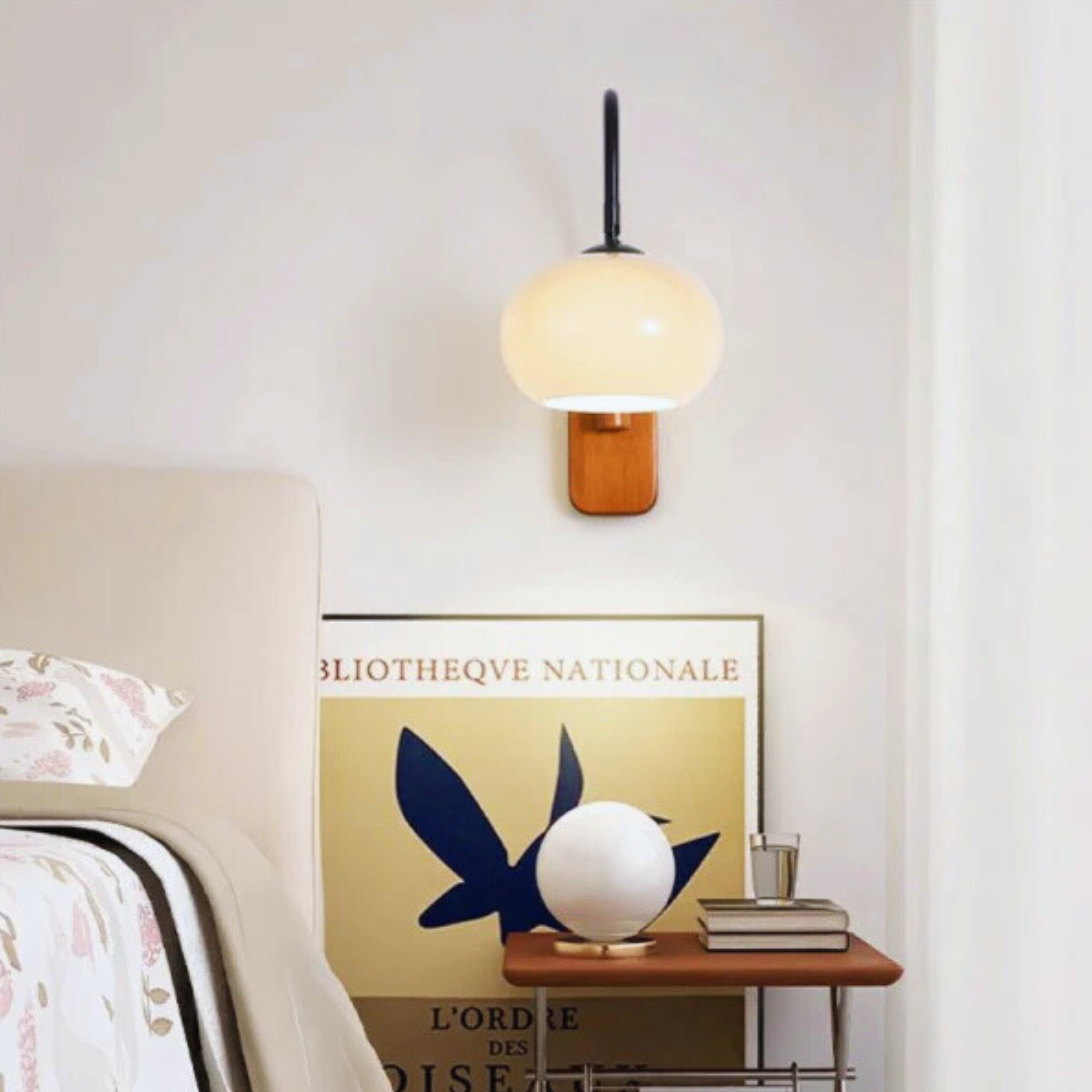 Elegant Rotating Glass Wall Light in Bauhaus Style