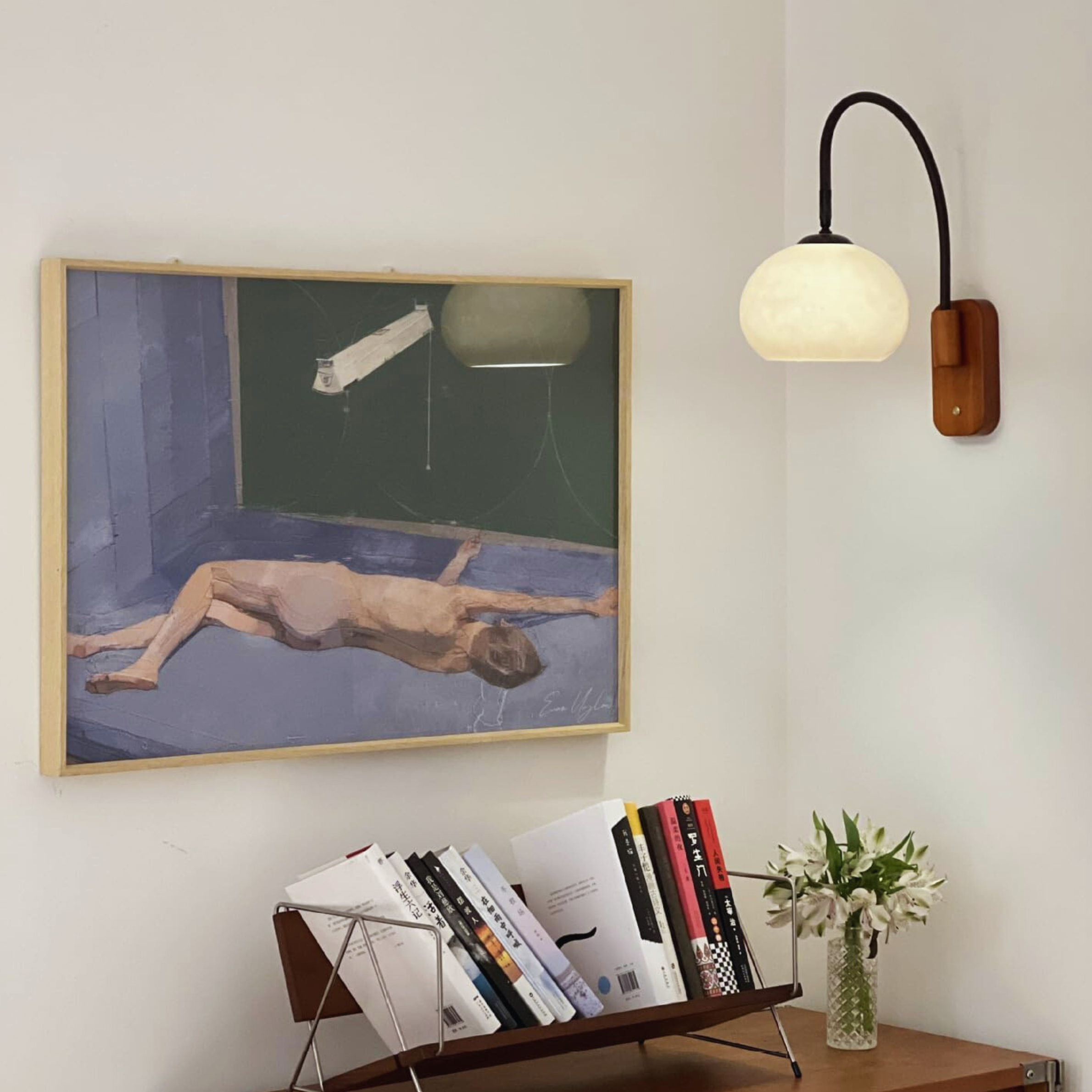 Elegant Rotating Glass Wall Light in Bauhaus Style