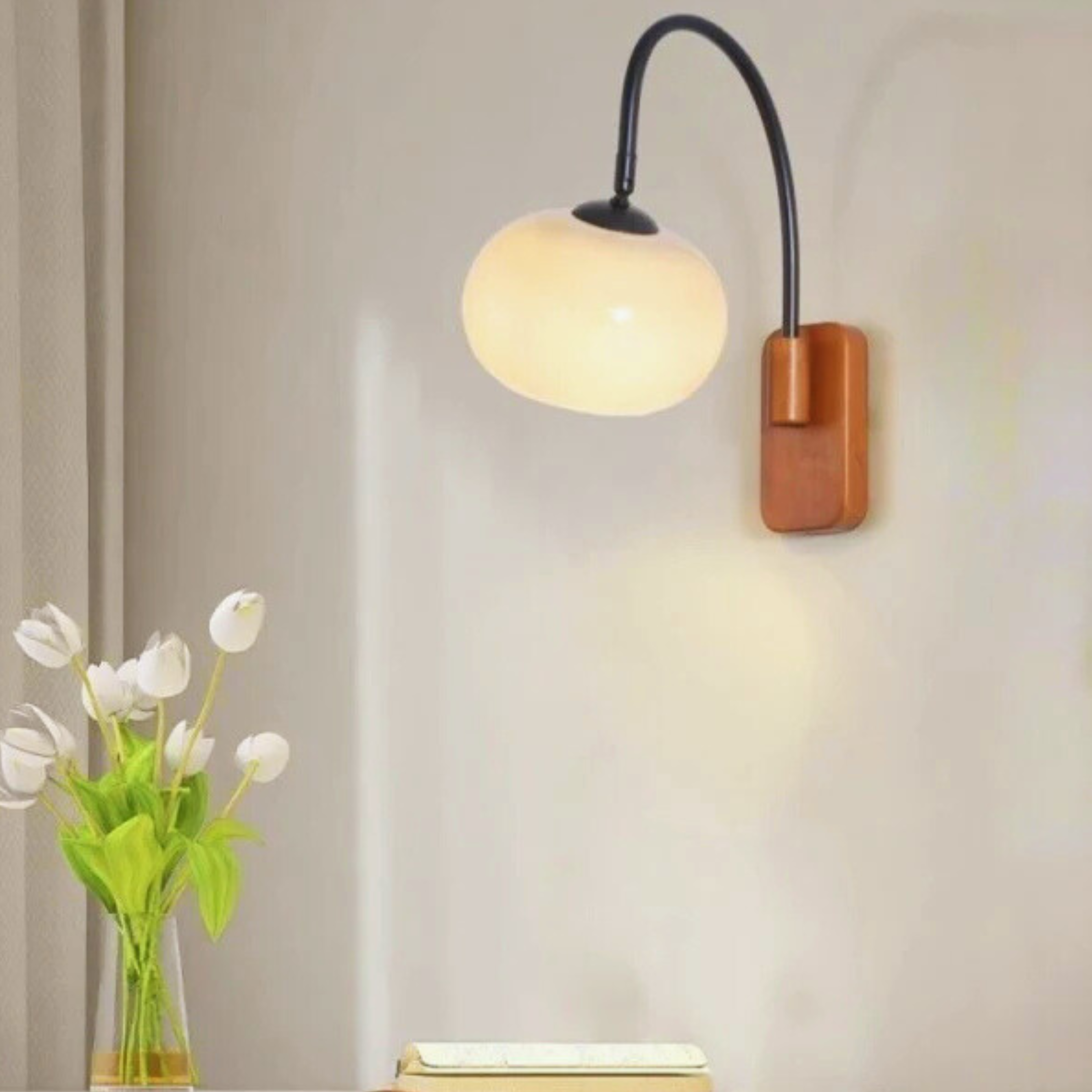 Elegant Rotating Glass Wall Light in Bauhaus Style