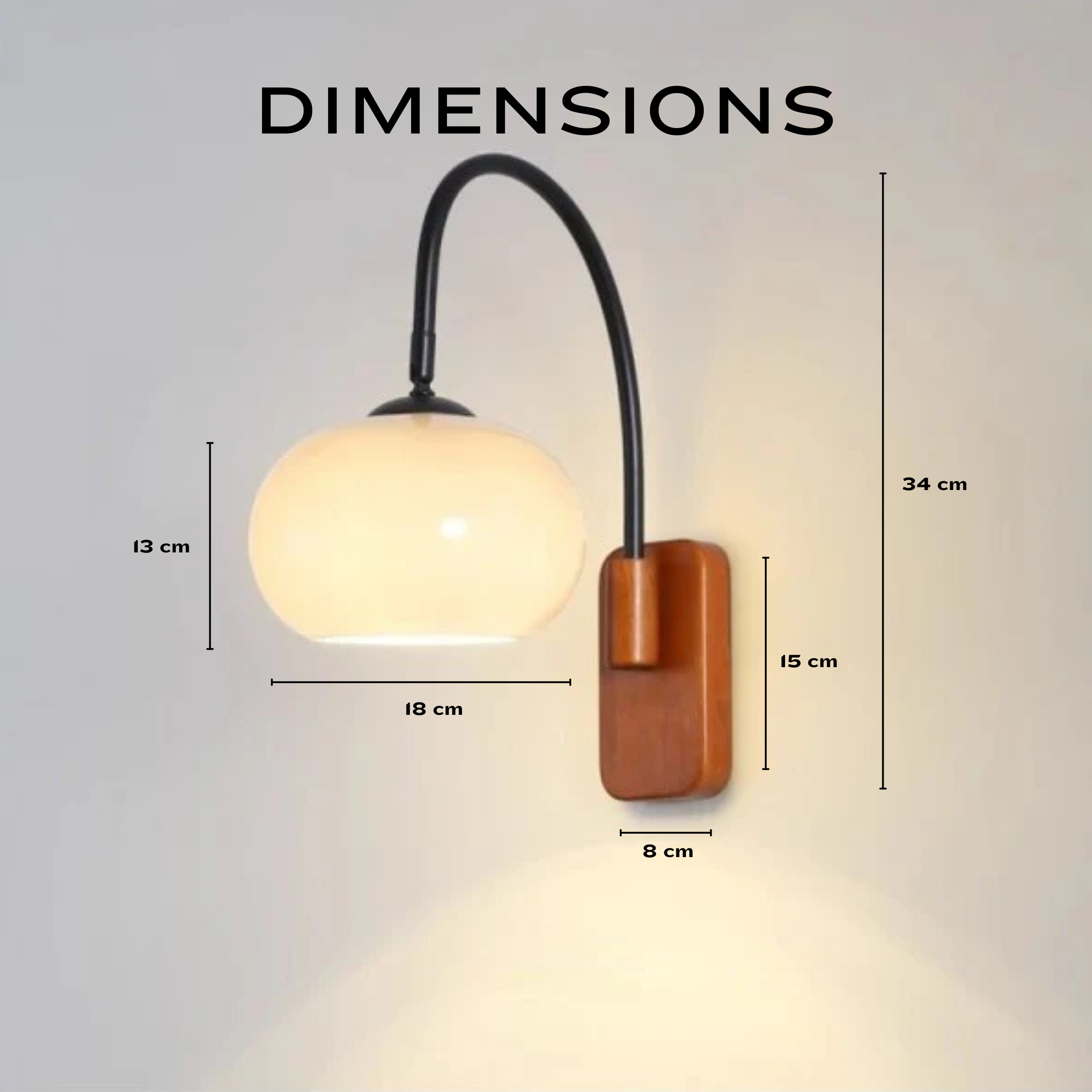 Elegant Rotating Glass Wall Light in Bauhaus Style