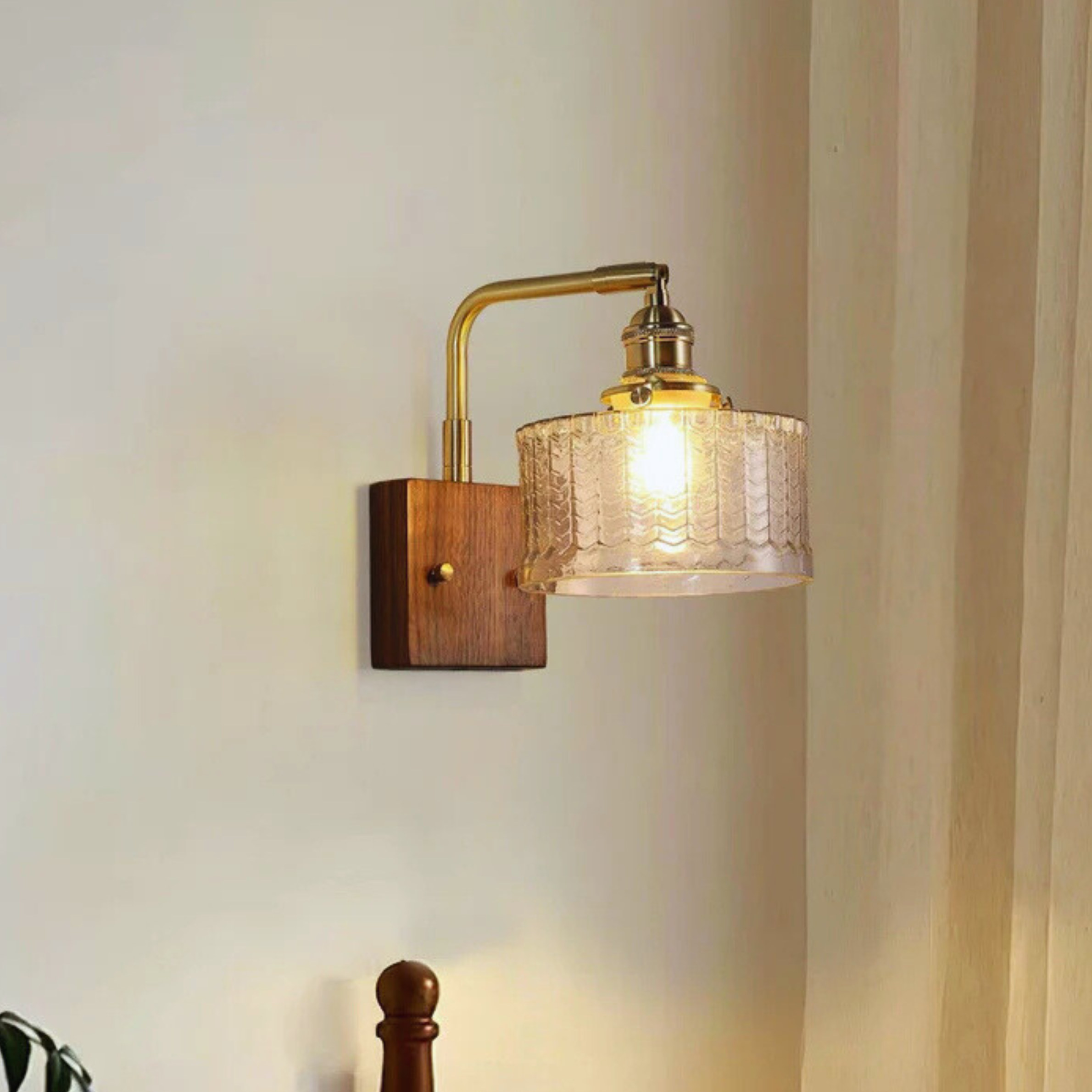 Enchanted Verdant Haze Glass Wall Light