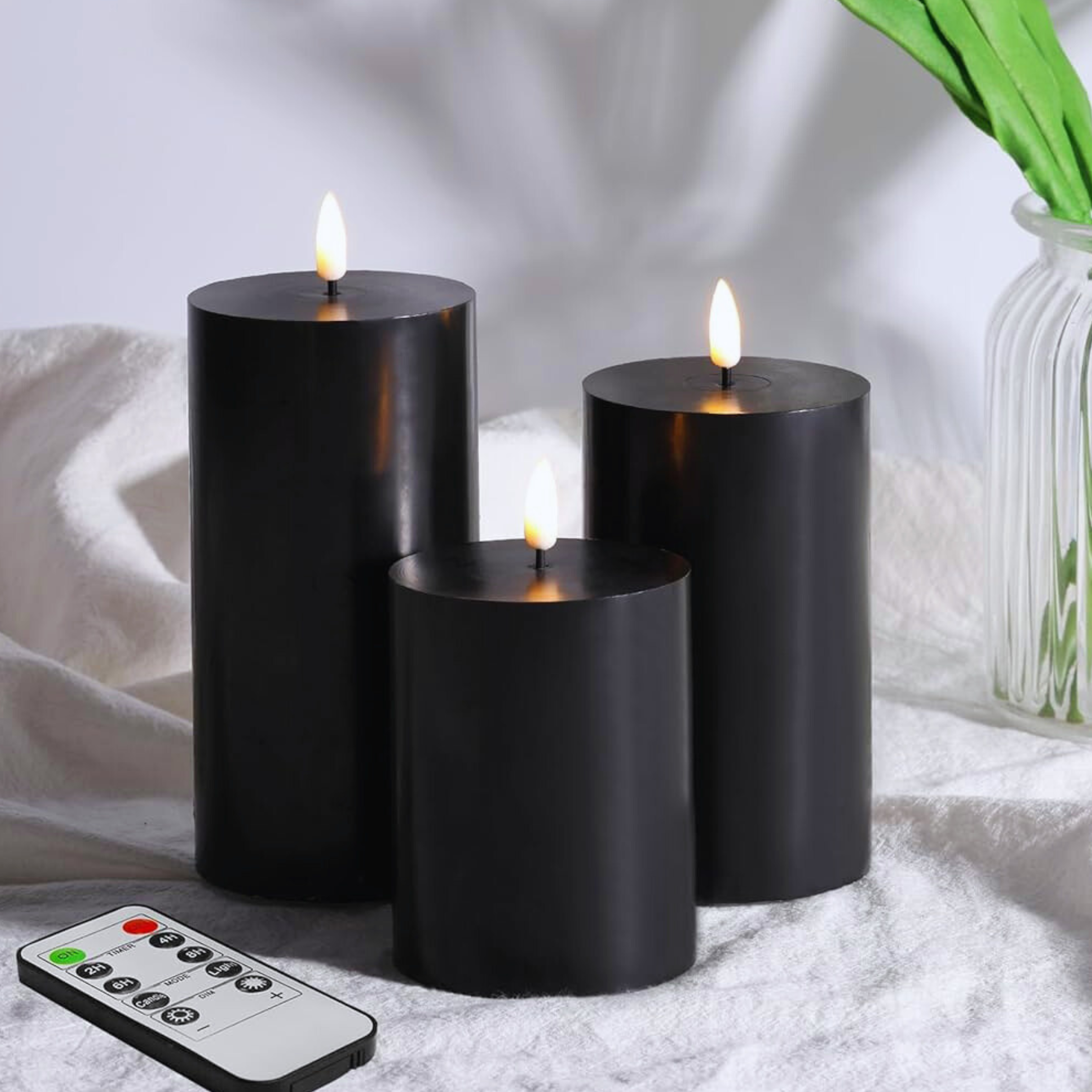 3-Piece Marble Candle Lights