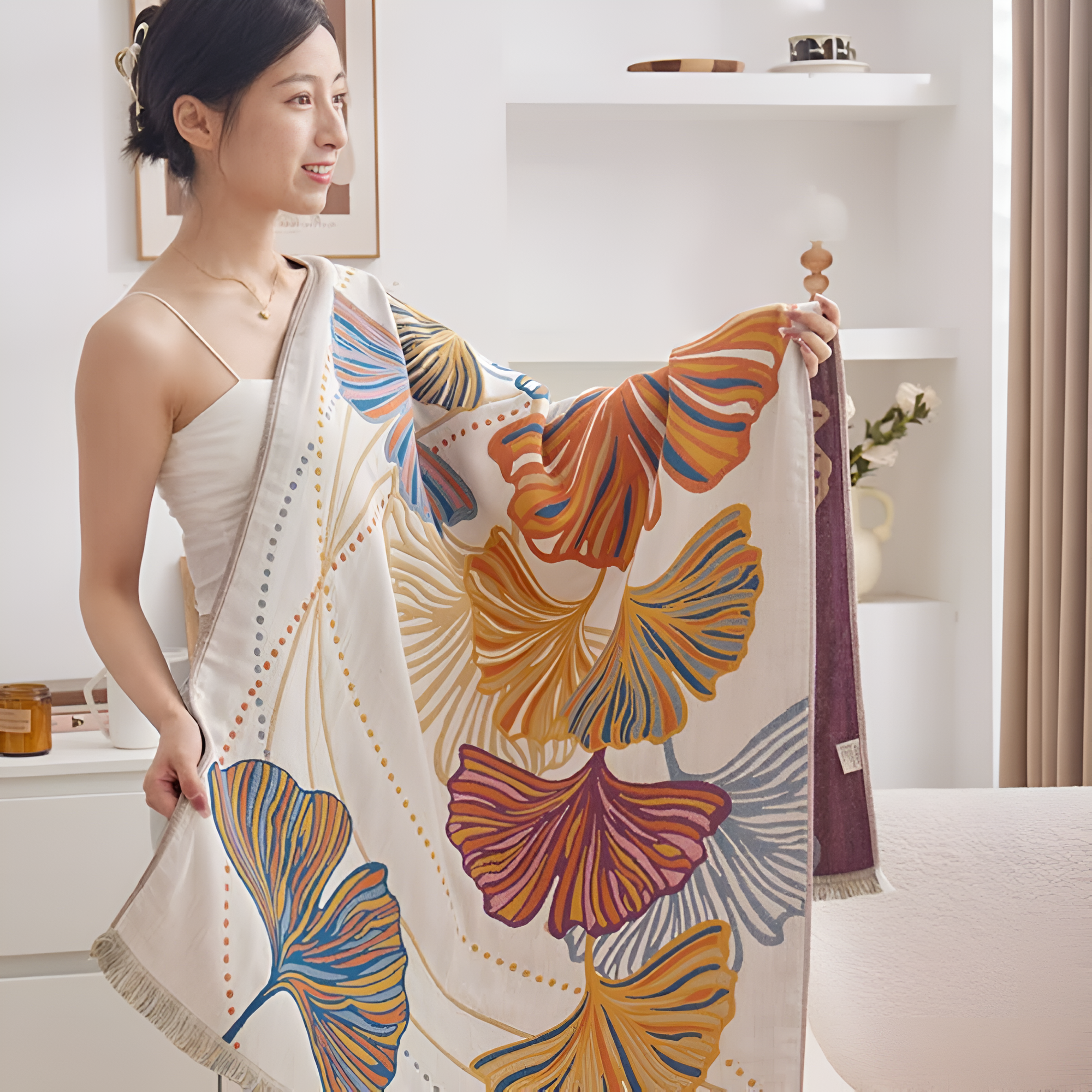 Ginkgo Leaf Premium Bath Towel | Smooth & Fast-Drying
