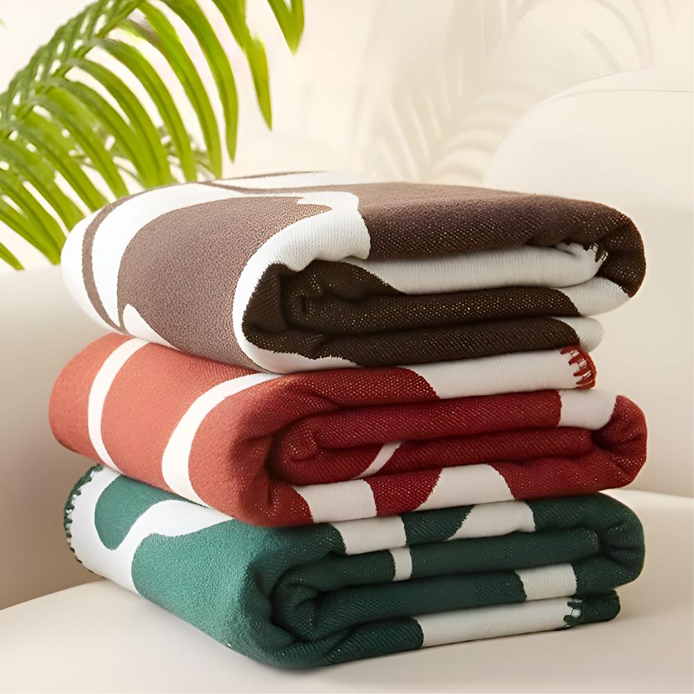 Modern Acrylic Blanket in Abstract Design