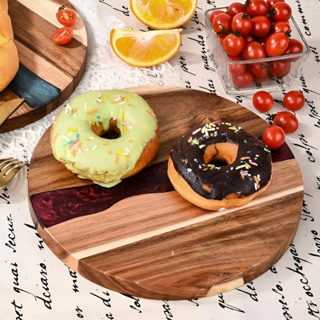 Timeless Artisan Epoxy Round Wooden Chopping Board