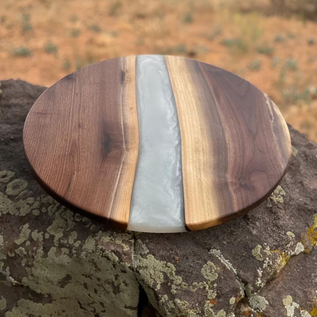 Timeless Artisan Epoxy Round Wooden Chopping Board