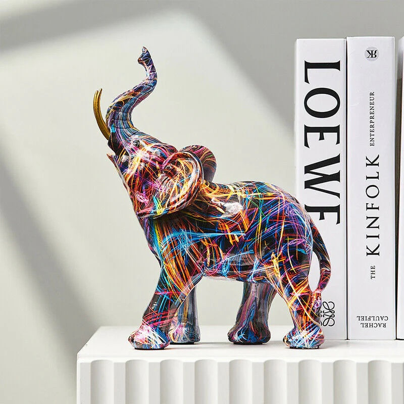 Artsy Sculptural Elephant Figurine