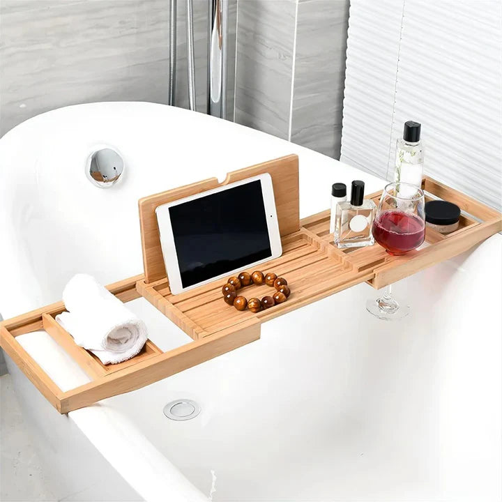 Modern Bamboo Bathtub Caddy