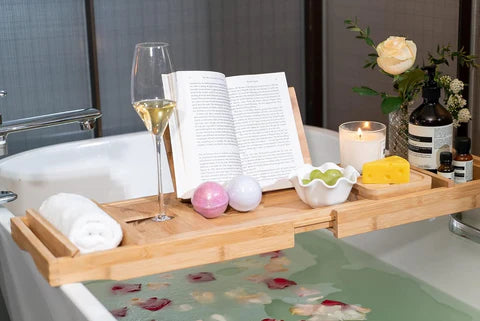 Modern Bamboo Bathtub Caddy