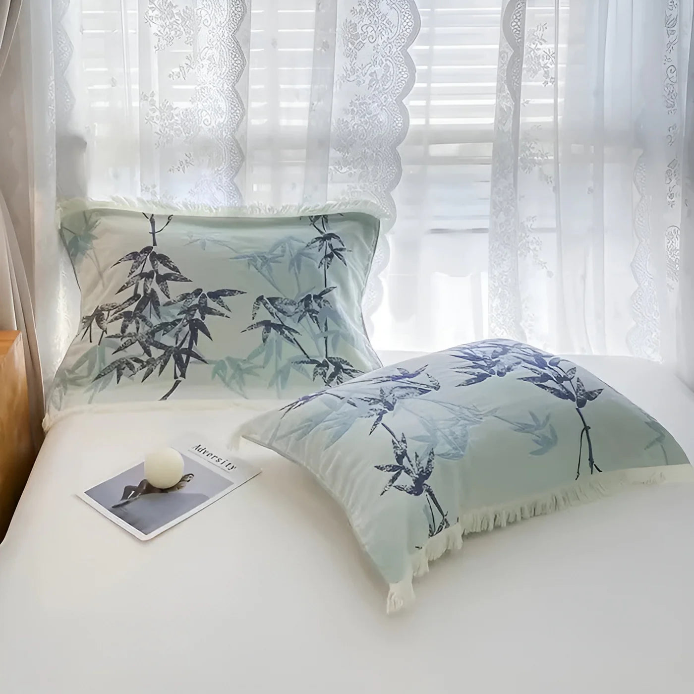 Comfortable Bamboo-Print Reversible Throw