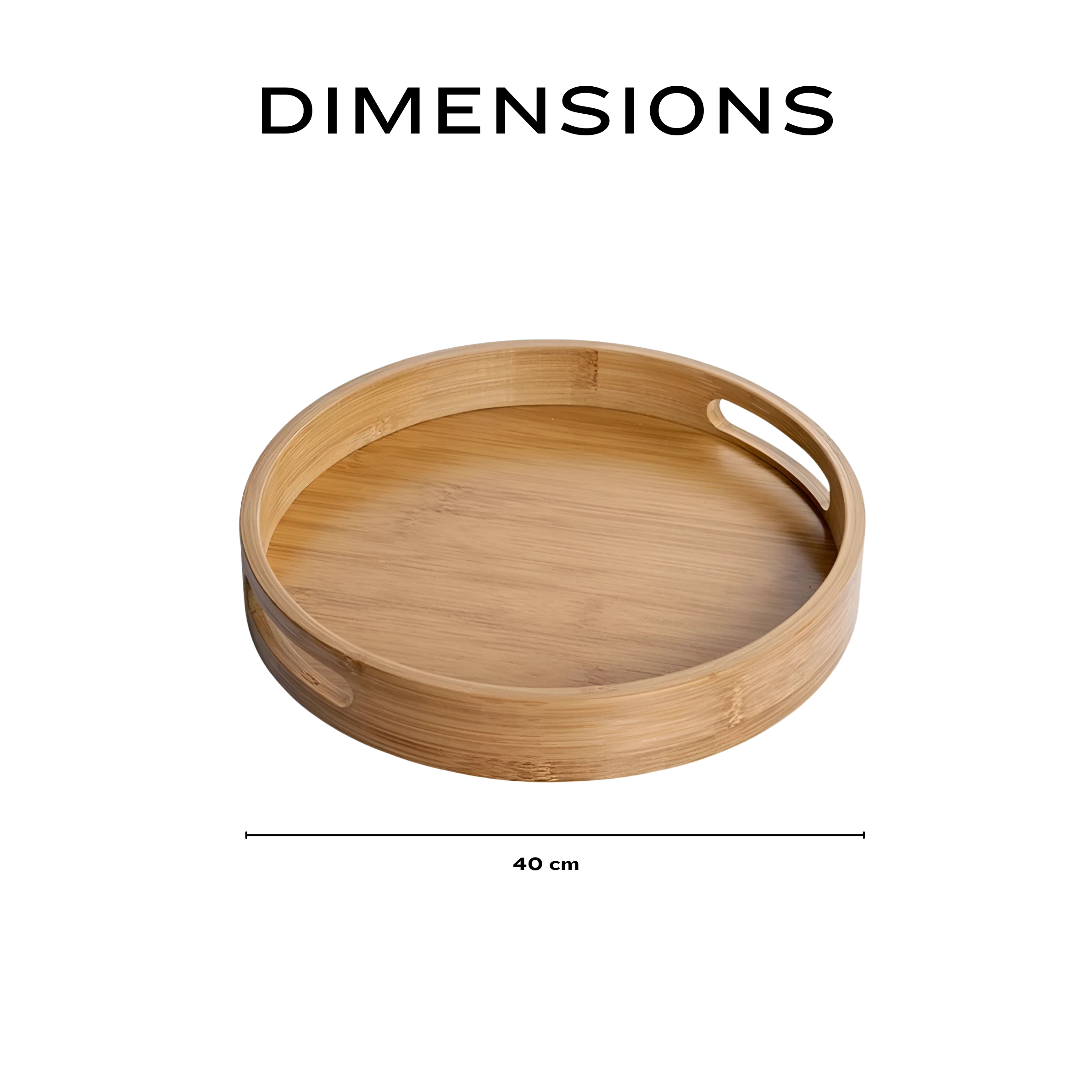 Premium Round Bamboo Wood Serving Tray