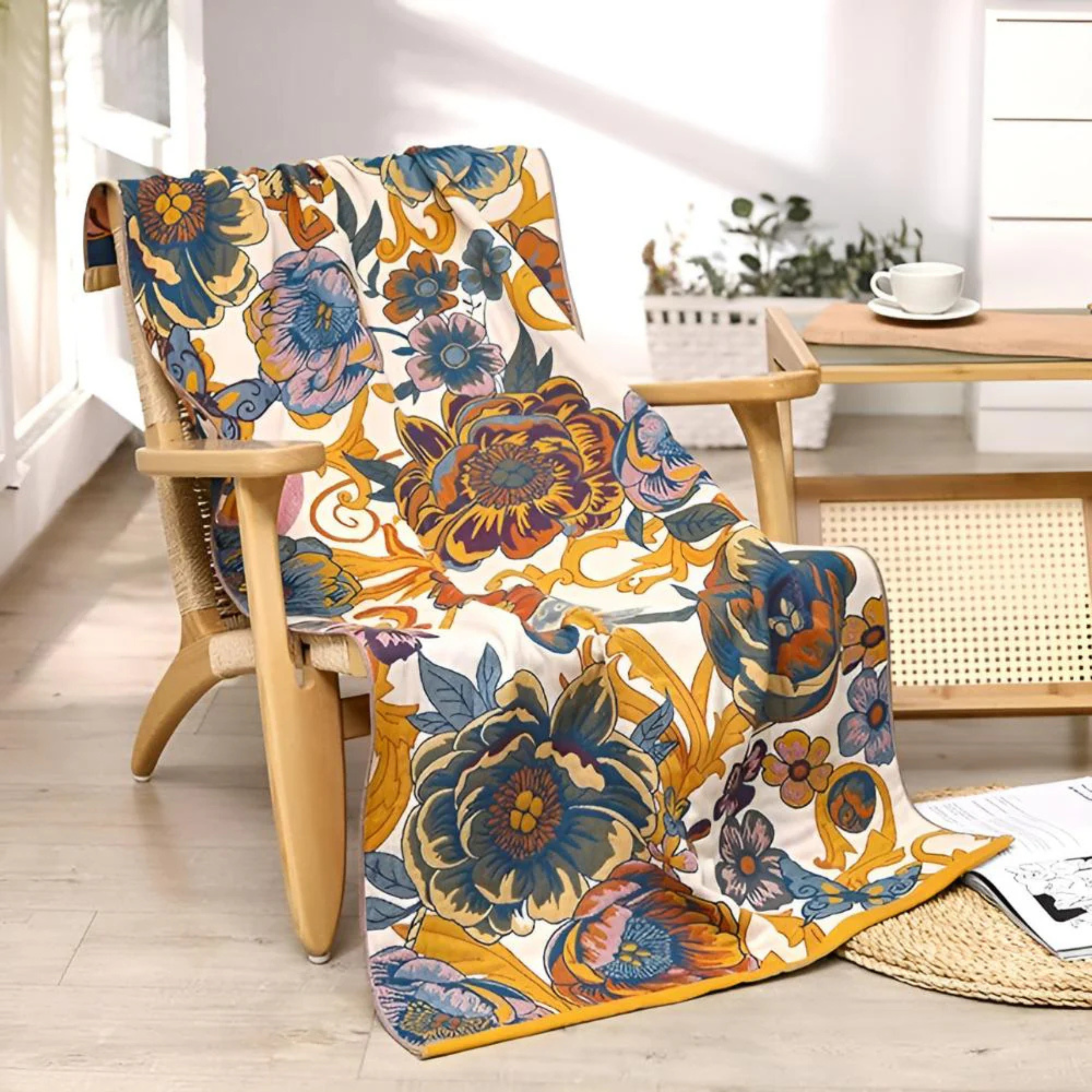 Floral Charm Reversible Bath Towel