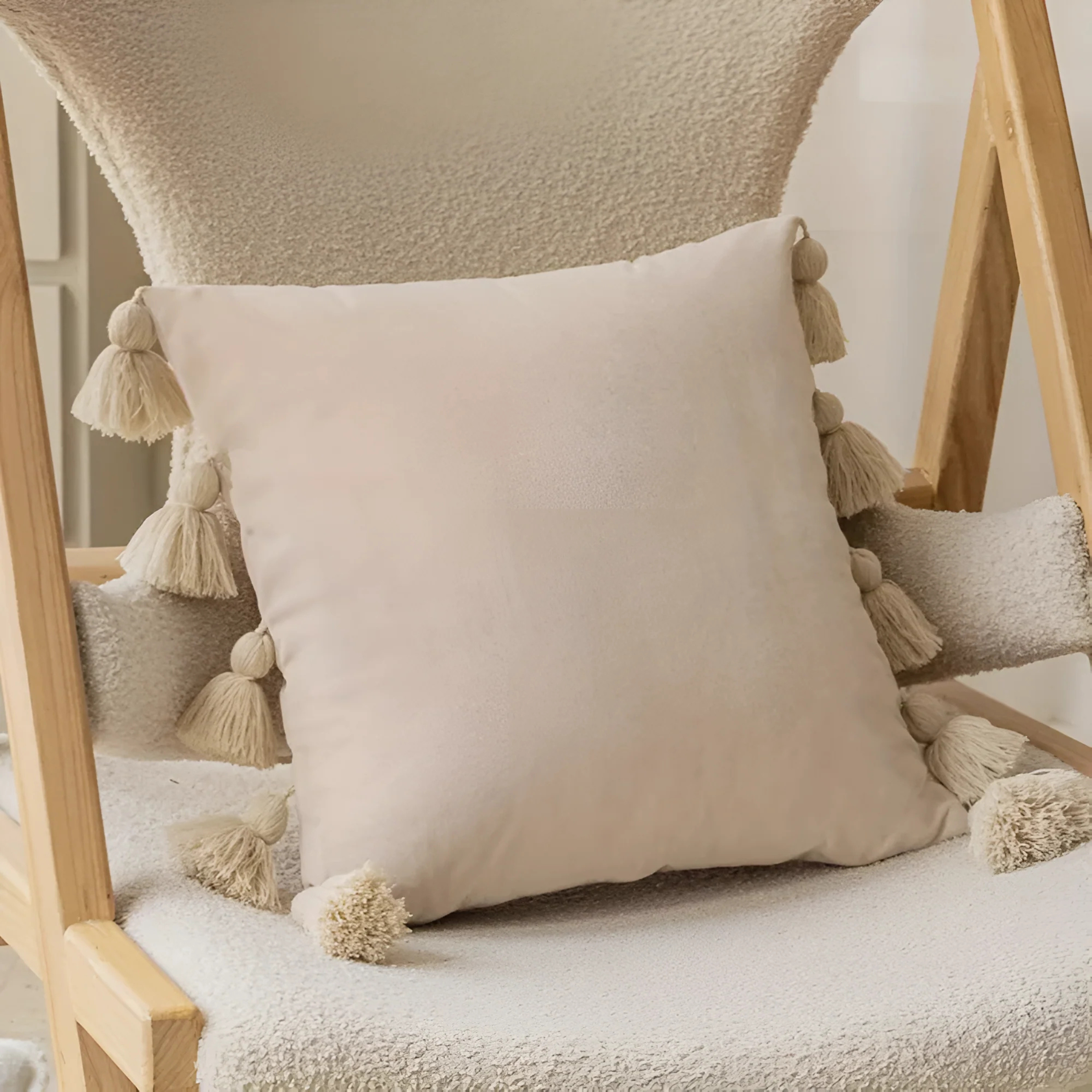 Boho Luxe Pompom Tassel Cushion Cover