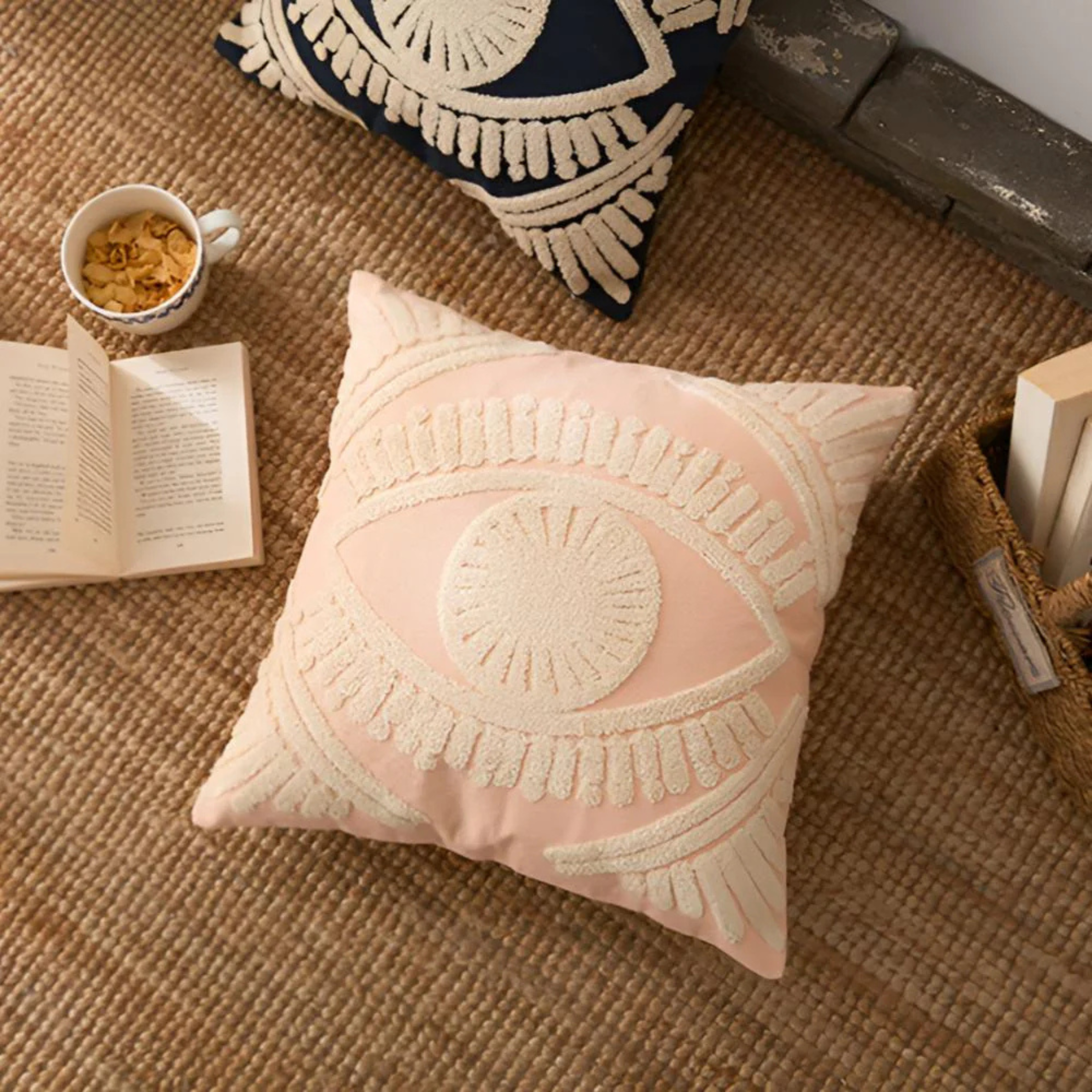 Dreamer’s Eye | Embroidered Boho Cushion Cover