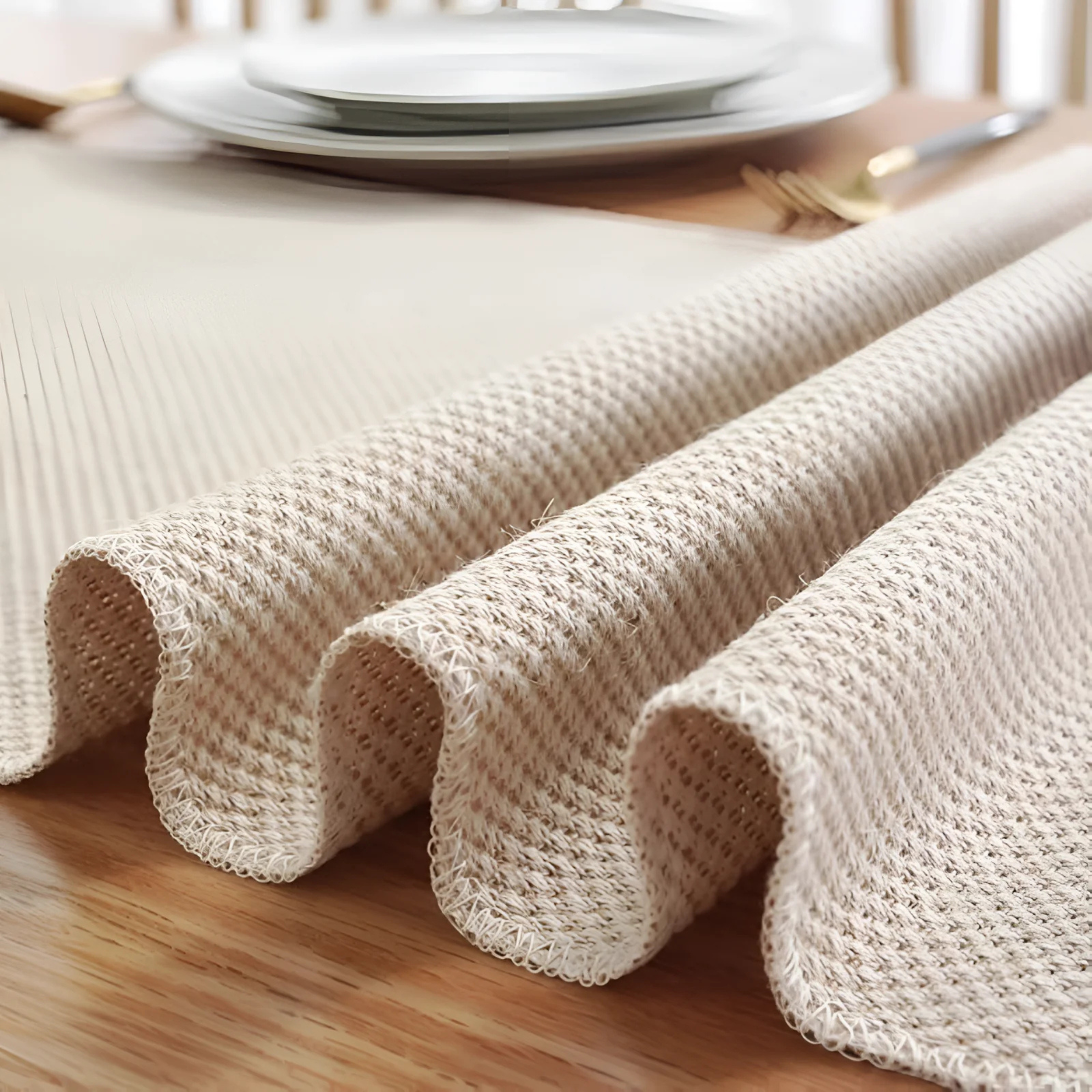 Elegant Boho-Inspired Woven Table Runner with Tassels