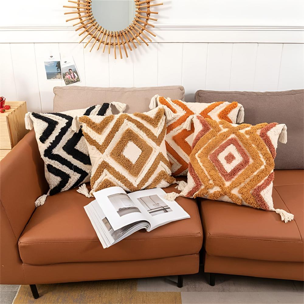 Vintage Art-Deco Tufted Cushion Cover