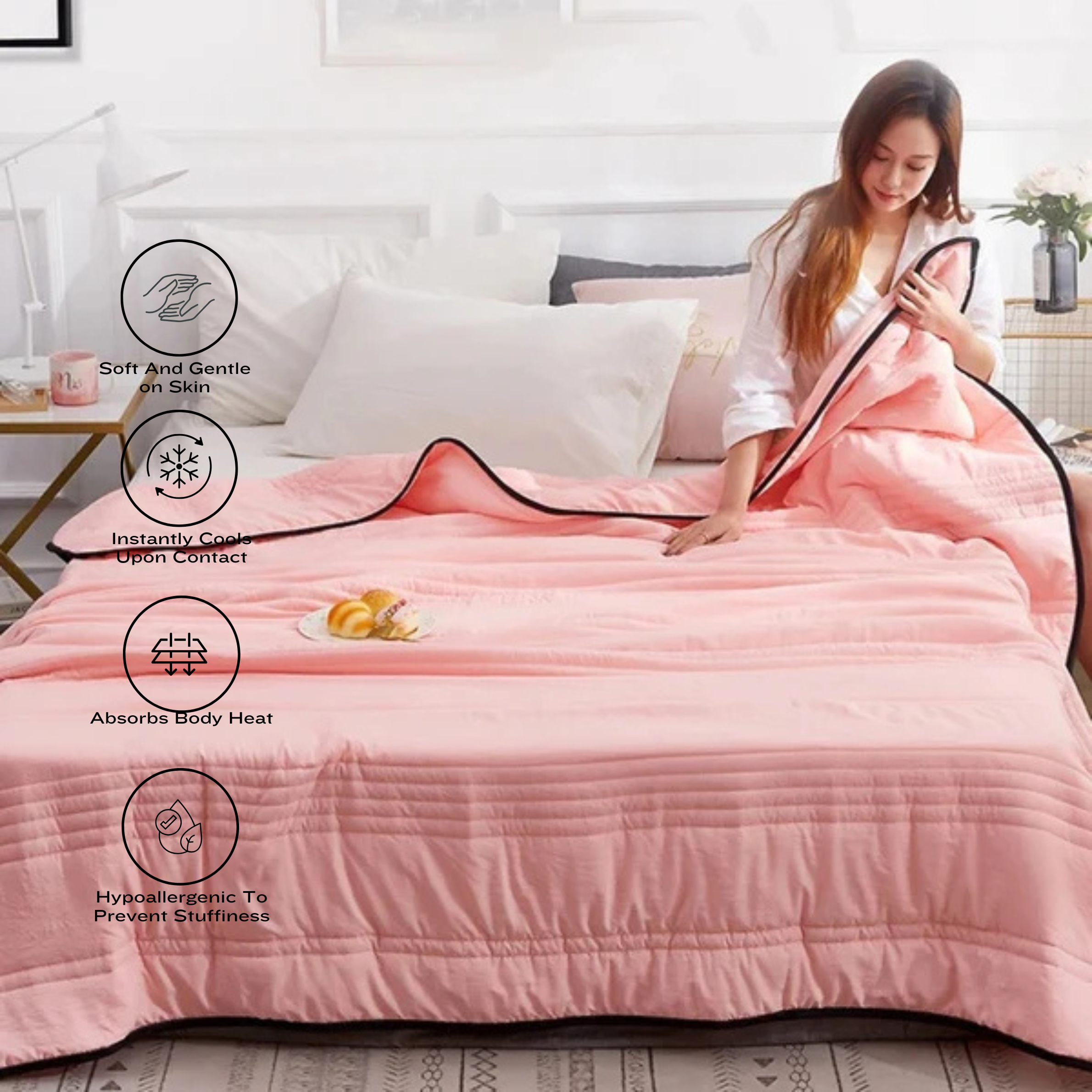 Elegant Hypoallergenic Cooling Blanket