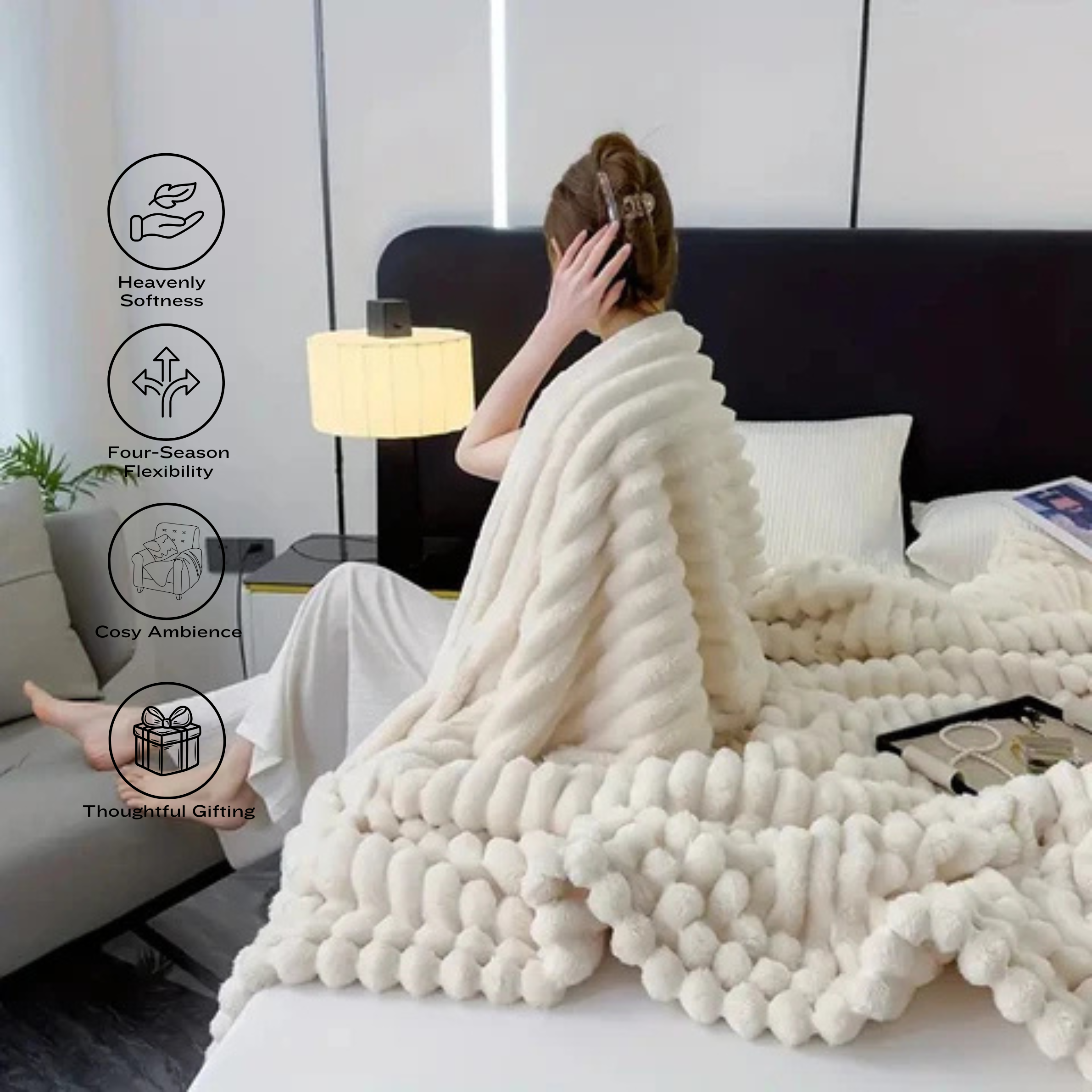 Ultimate Comfort Ribbed Faux Fur Blanket